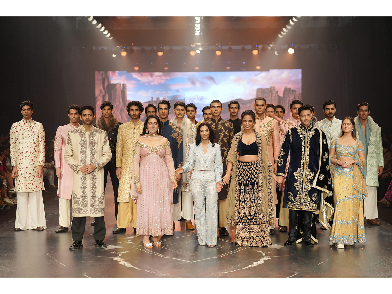 Global India Couture Week 2025 at Nesco Centre, Goregaon, with a four-day showcase uniting 40+ Indian and international designers in a grand celebration of couture