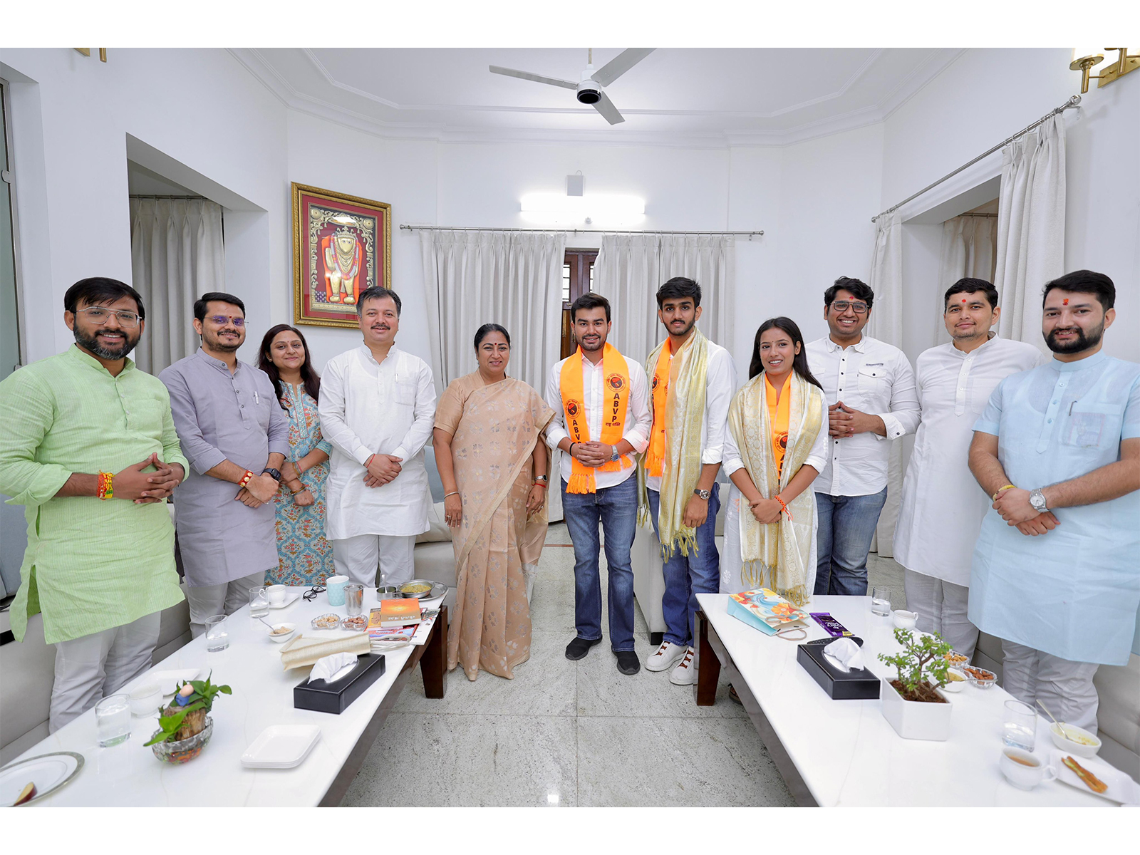 Newly elected DUSU office bearers with Delhi CM Rekha Gupta (Photo/X/@gupta_rekha)