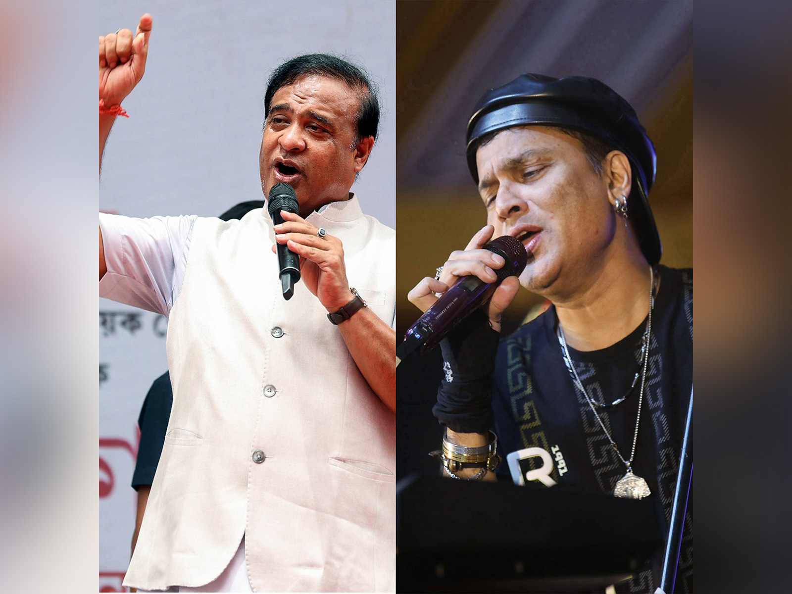 Assam CM Himanta Biswa Sarma and Zubeen Garg (Photo: ANI)