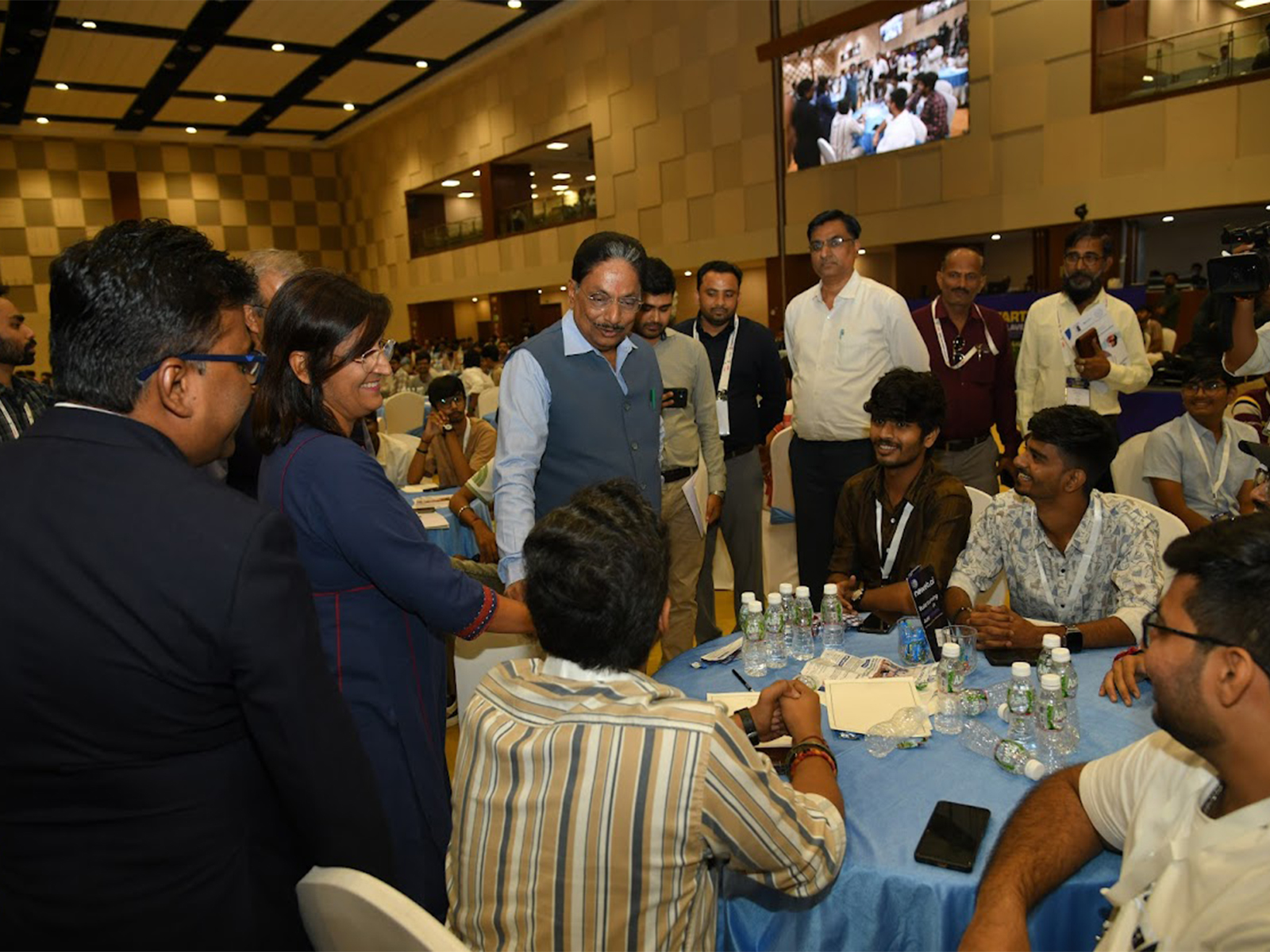 Gujarat Minister Rushikesh Patel visits Startup Conclave in Gandhinagar (Photo: CMO)