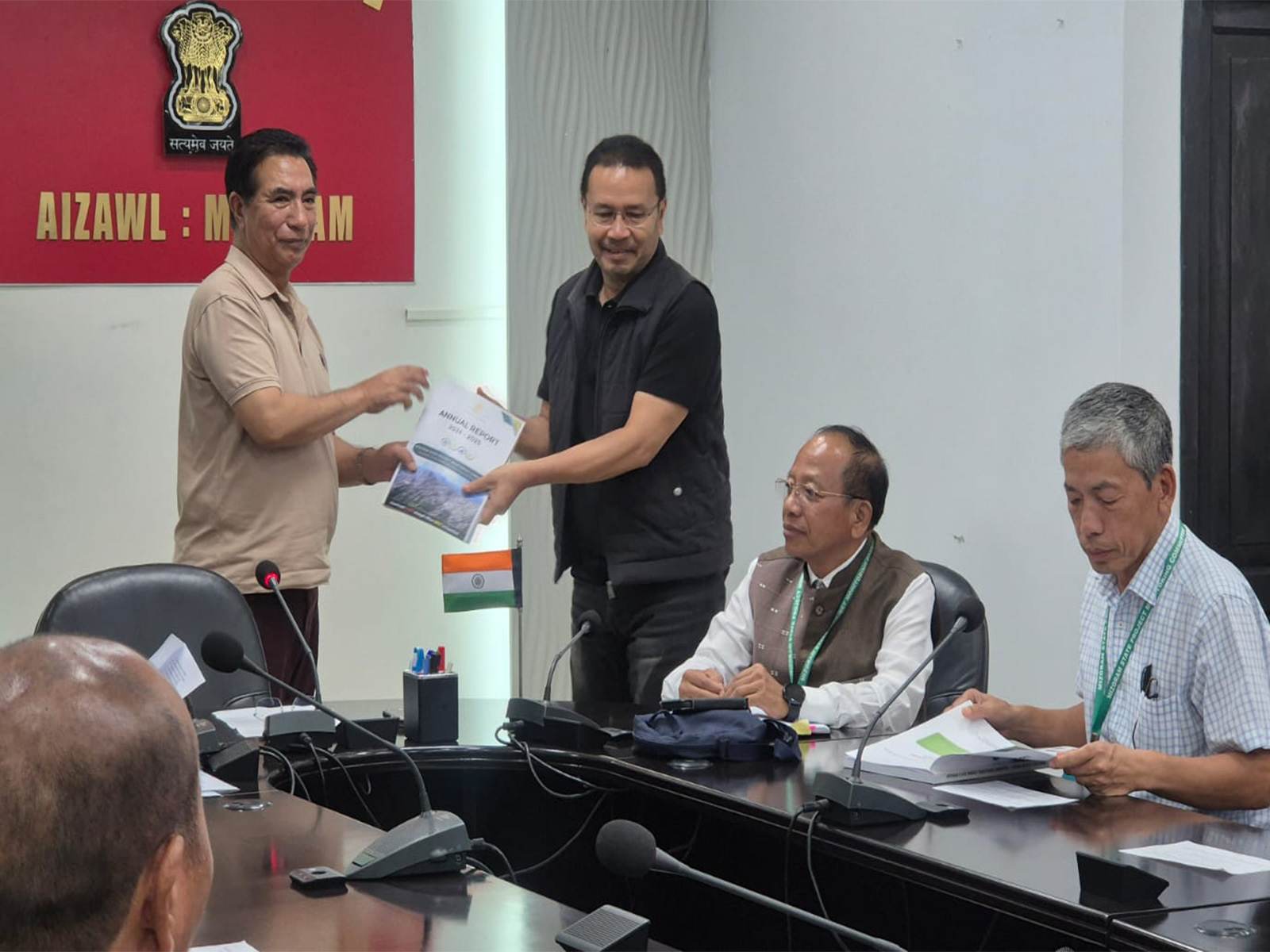 CM Lalduhoma releases Project Monitoring Committee Annual Report 2024-25 (Photo/ANI)