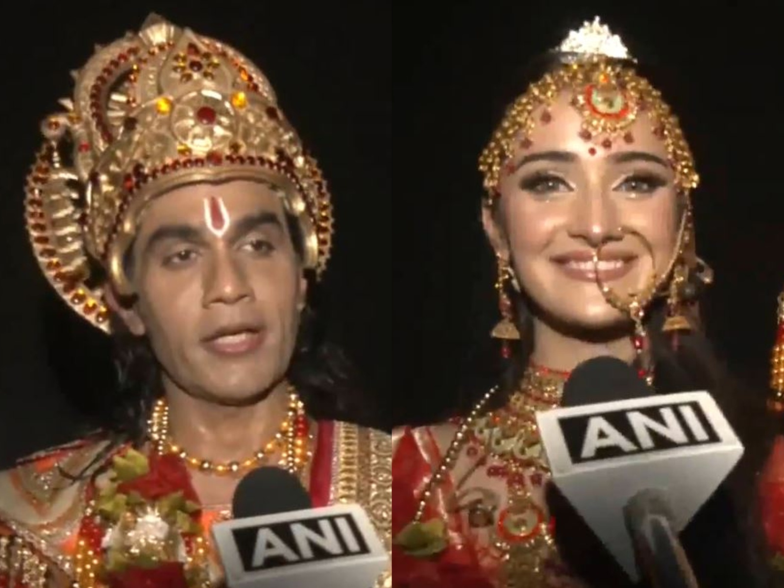 Rahull Bhuchar, Manika Vishwakarma as Lord Ram and Maa Sita (Photo: ANI)
