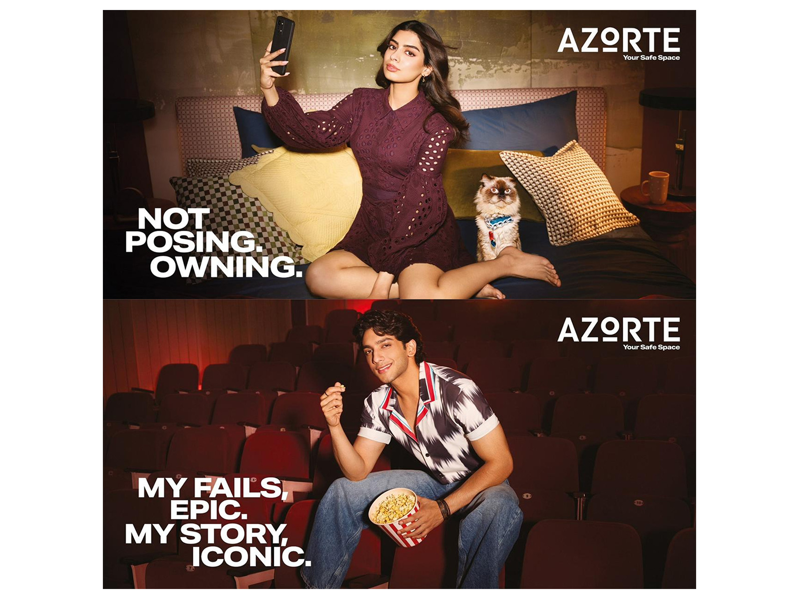 Khushi Kapoor, Vedang Raina in AZORTE campaign (Photo: AZORTE)