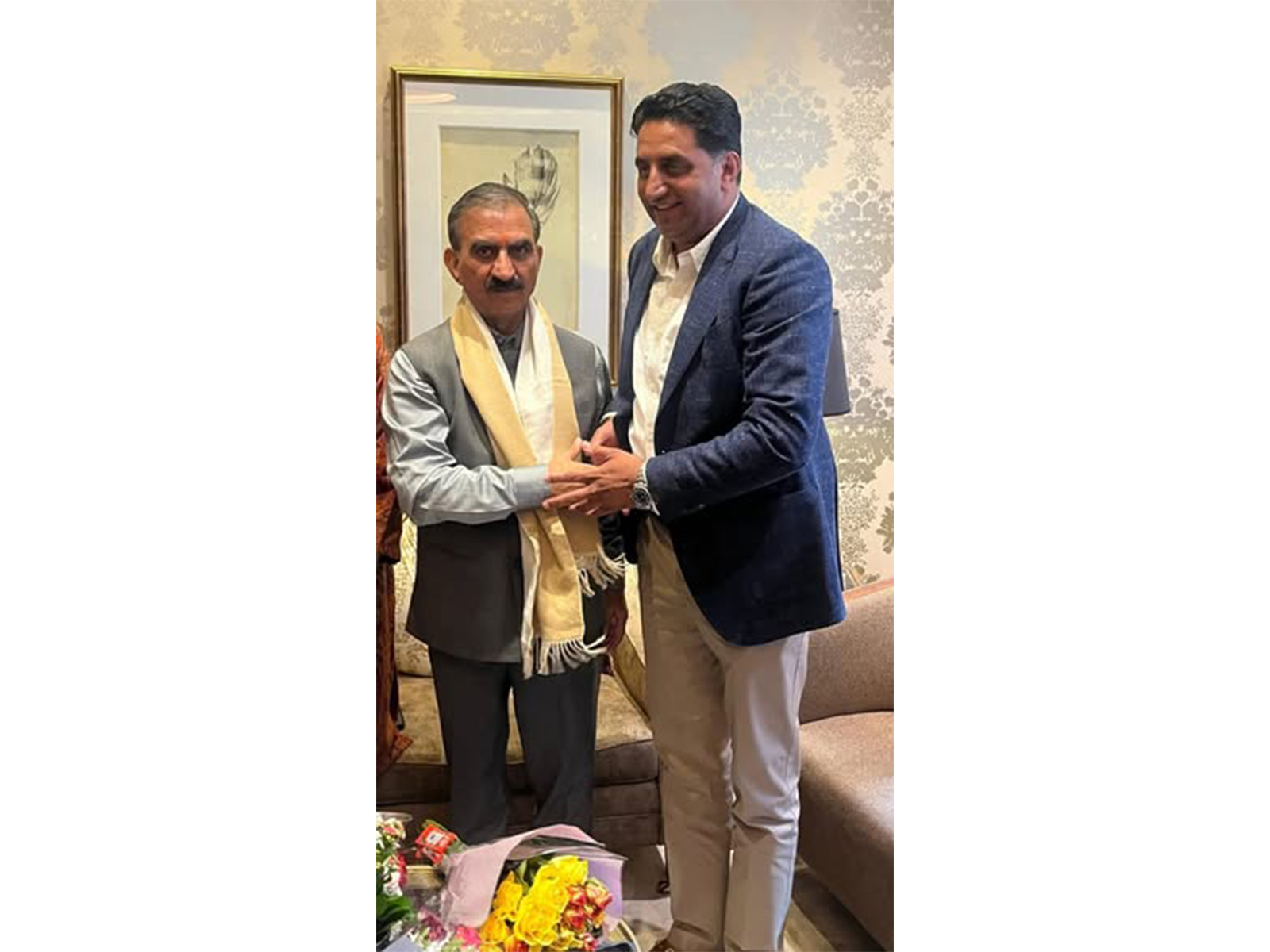 Himachal Pradesh Chief Minister Sukhvinder Singh Sukhu met with the President of the Indian Overseas Congress (IOC) UK, Kamal Dhaliwal  (Photo/Uttarakhand CMO)