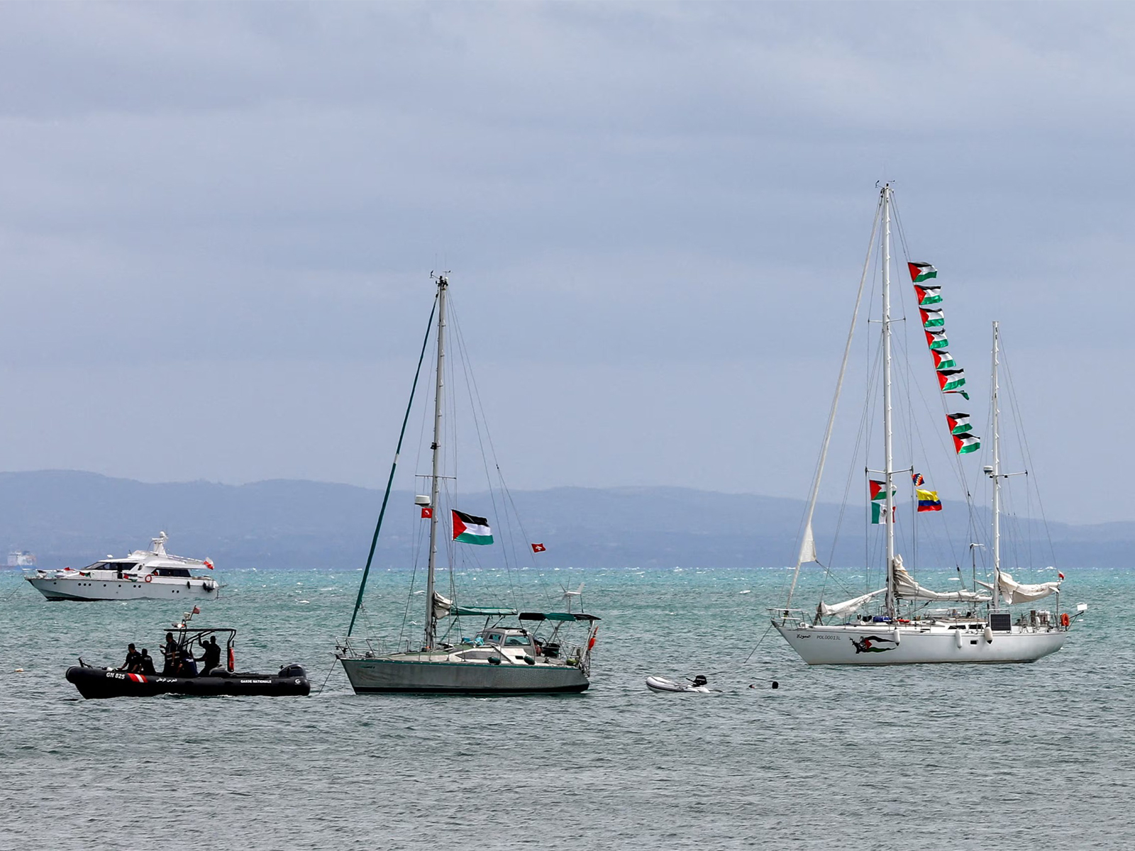Visuals of the Global Sumud Flotilla at sea (File Photo/Reuters)