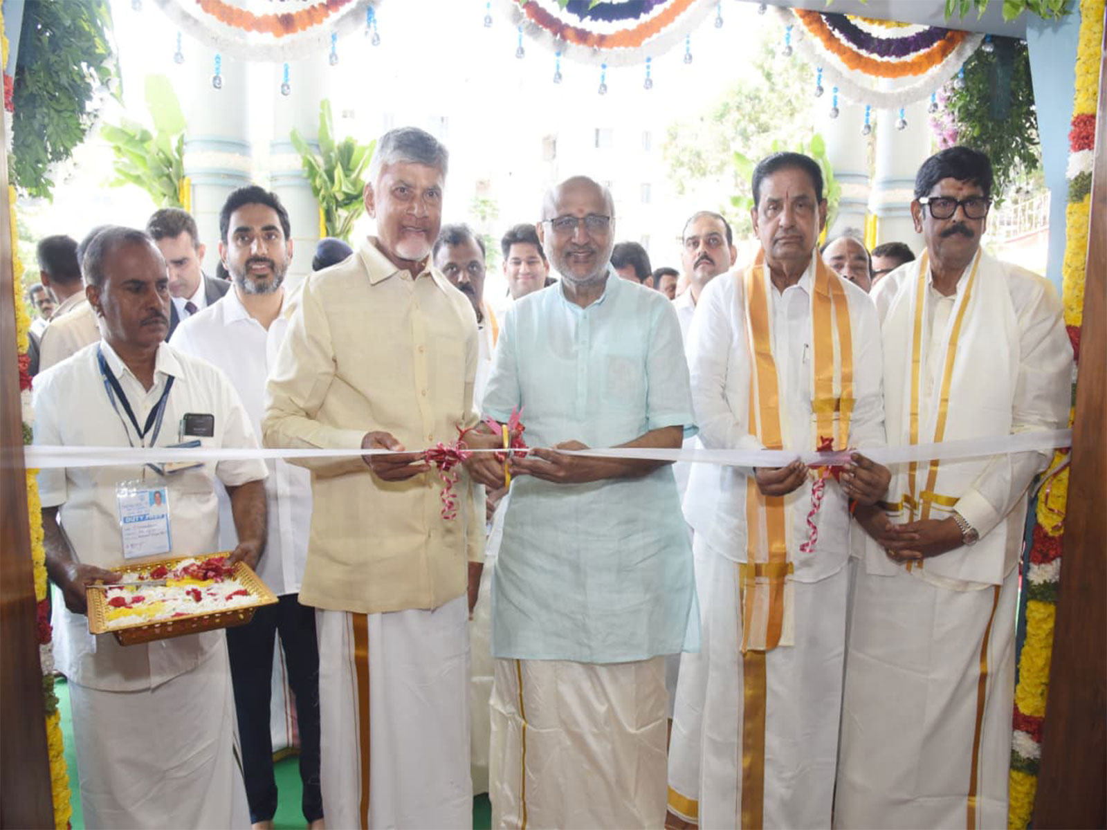 Vice President CP Radhakrishnan with Andhra Pradesh Chief Minister Chandrababu Naidu (Photo/X@VPIndia) 