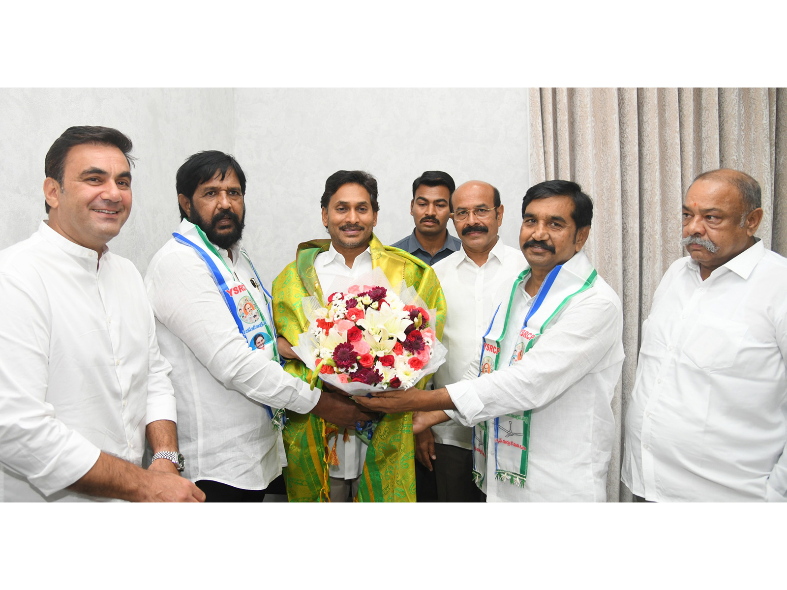 Several senior leaders from BJP, TDP, and Congress join YSRCP. (Photo/ANI)