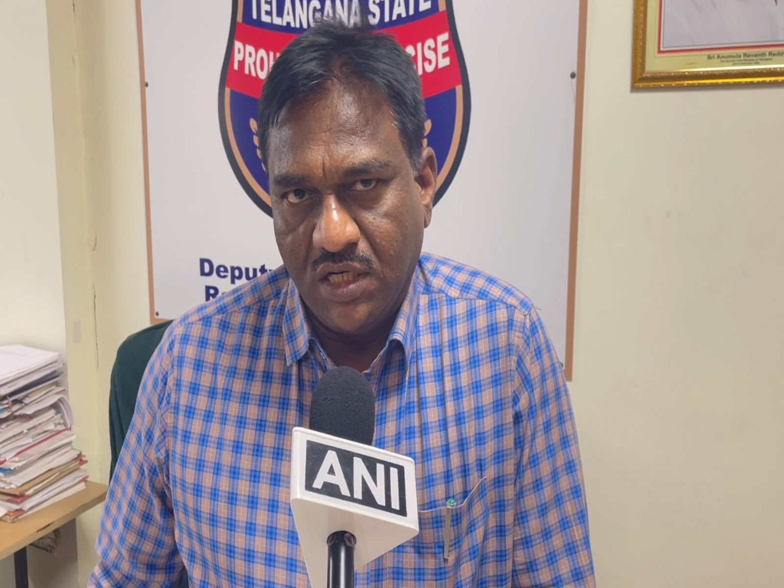 P Dasaratha, Deputy Commissioner of Prohibition & Excise, Rangareddy district. (Photo/ANI)