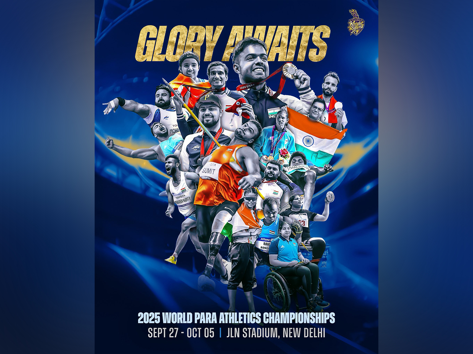 The Indian contingent for the World Para Athletics Championships 2025. (Photo: @KKRiders X)