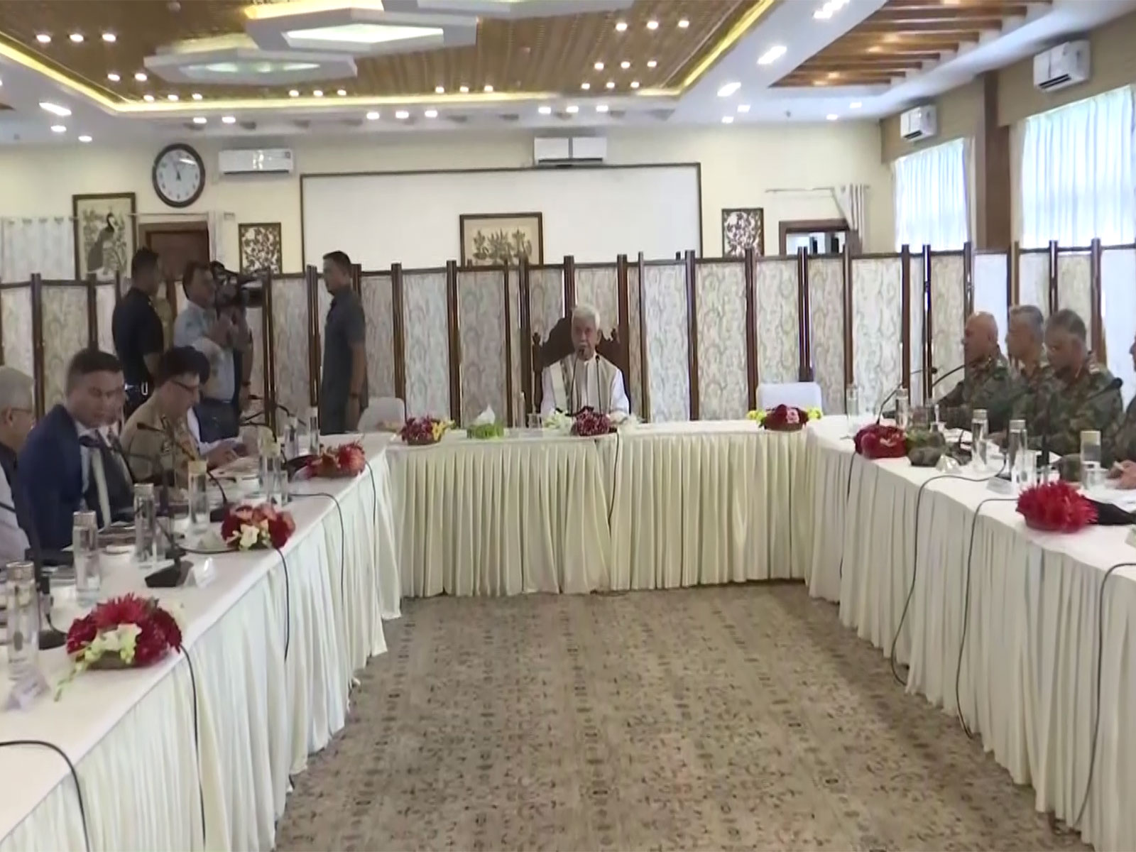  LG Manoj Sinha chairs meeting of Unified Headquarters at Raj Bhavan, review security situation (Photo/ANI) 