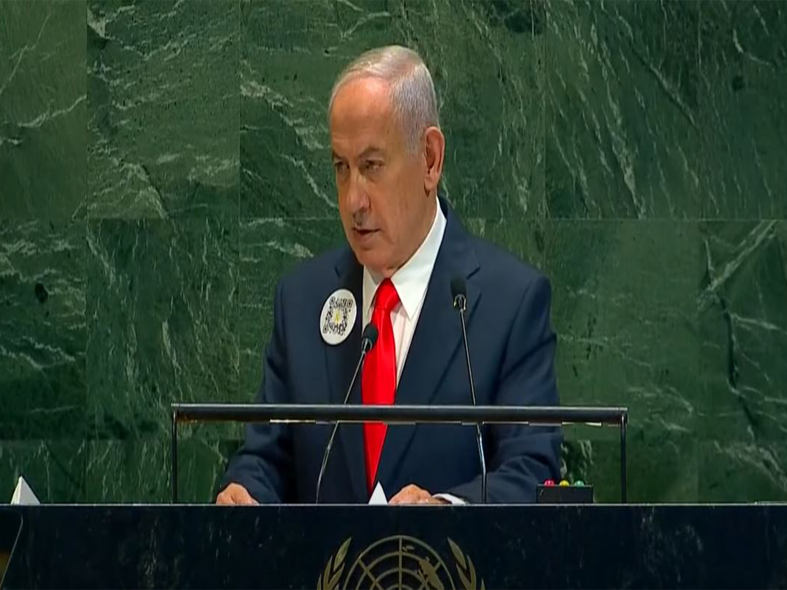 Israeli Prime Minister Benjamin Netanyahu addresses the 80th Session of the United Nations General Assembly in New York (Photo/YouTube)