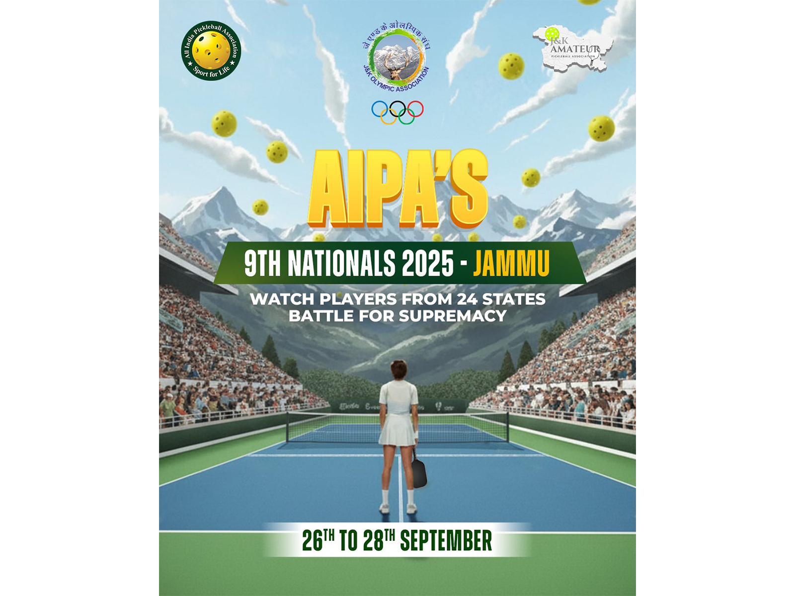AIPA will be 9th National Pickleball Championship in Jammu (Photo: AIPA)