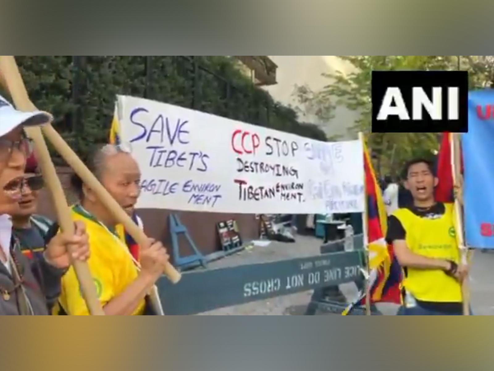 Tibetan activists gathered outside the United Nations headquarters in New York (Photo/ANI) Tibetan activists gathered outside the United Nations headquarters in New York (Photo/ANI)
