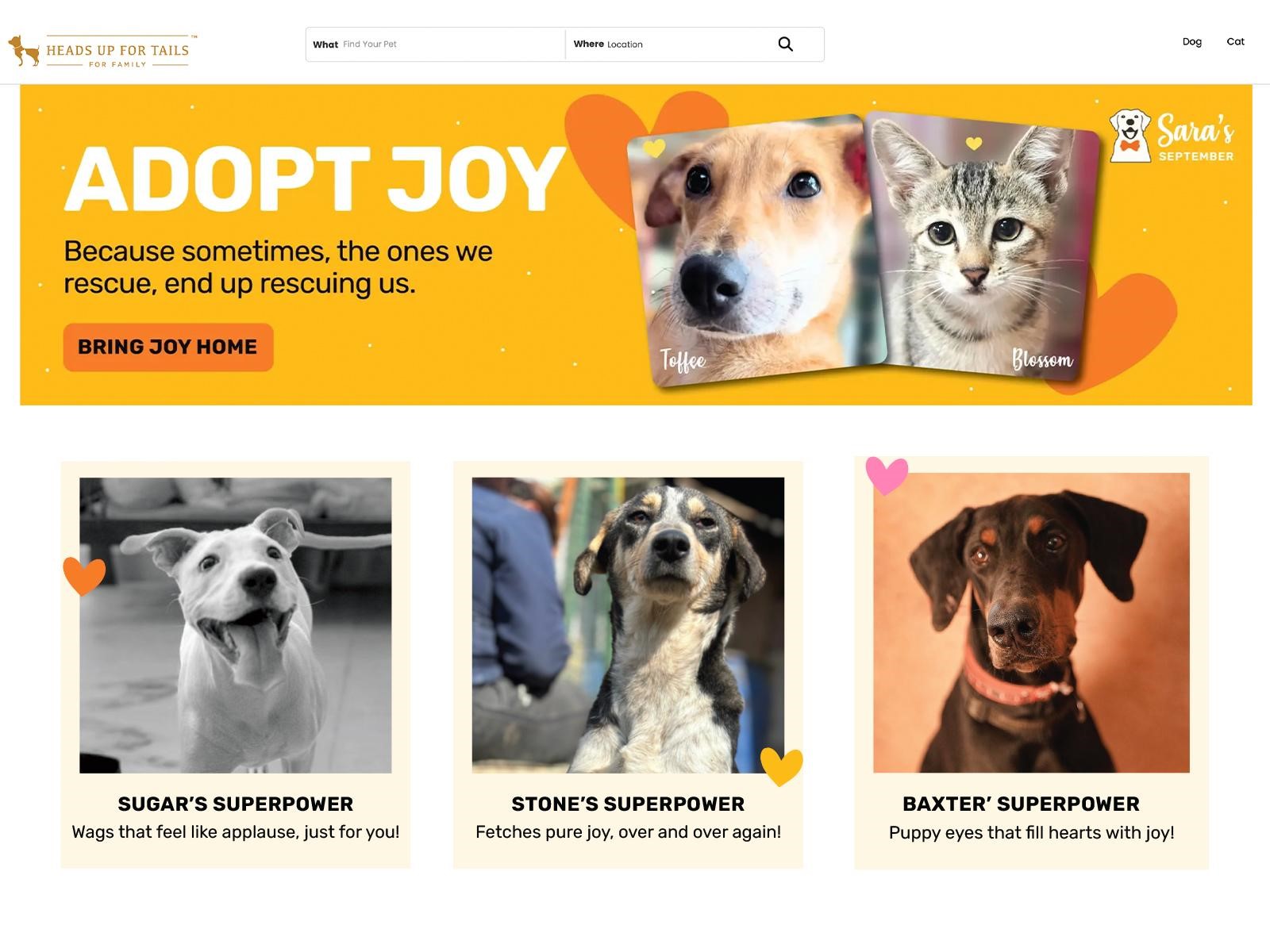 Heads Up For Tails (HUFT) Launches ‘Adopt Joy’ Directory to Help Pets in Need Across India Find Homes