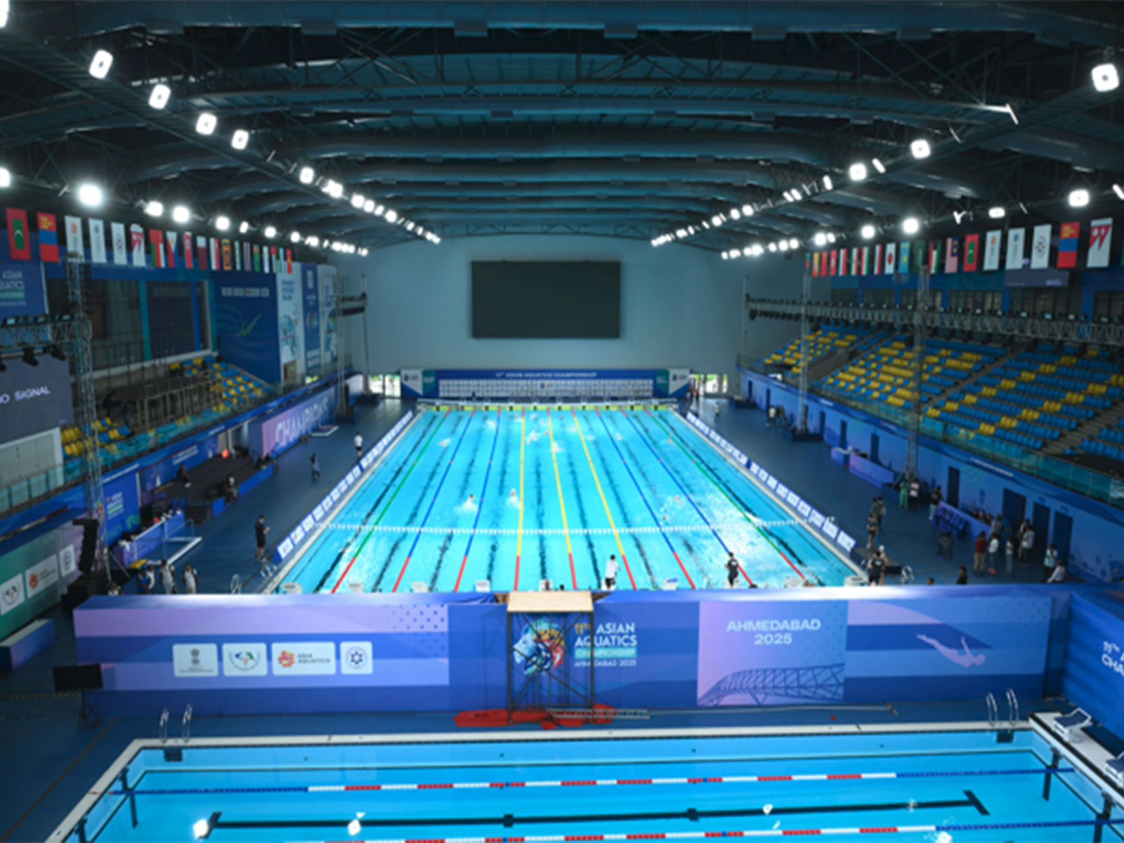 The pool which will be hosting the Asian Aquatic Championships. (Photo: SFI)