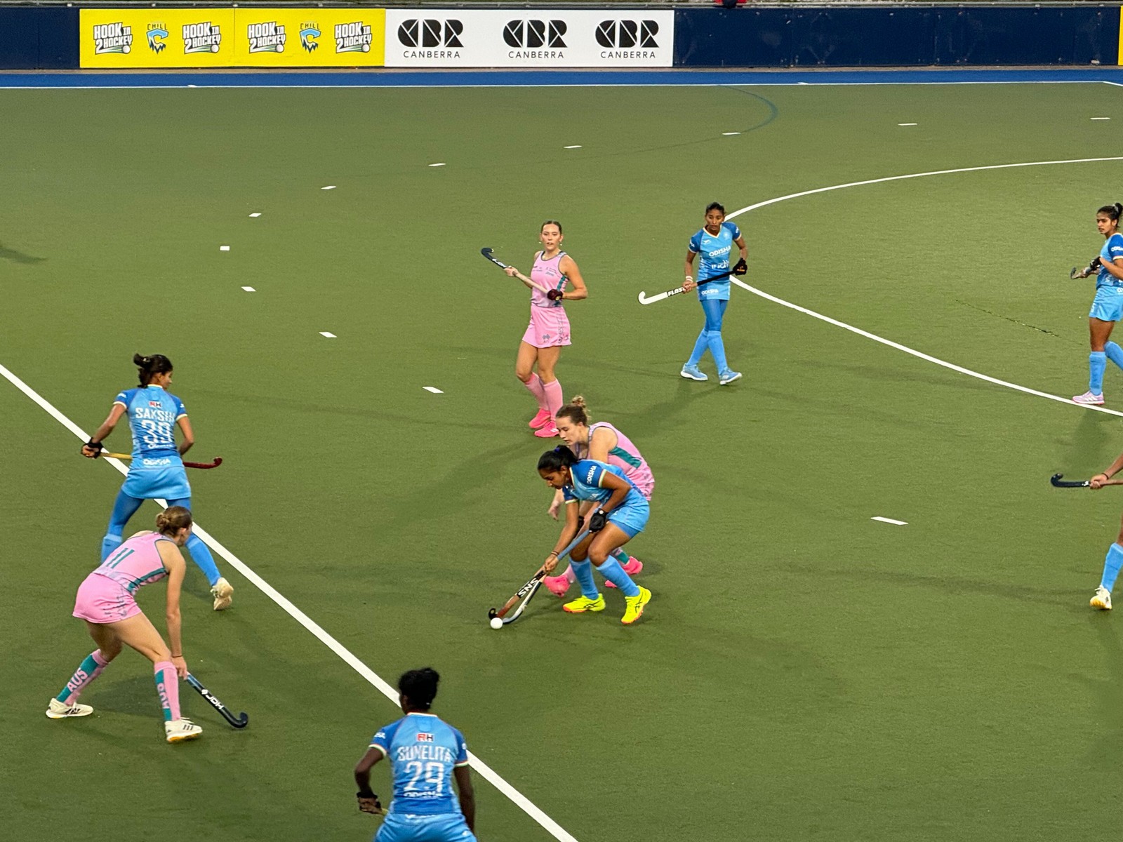 India and Australia U-21 players in action (Photo: Hockey India) 