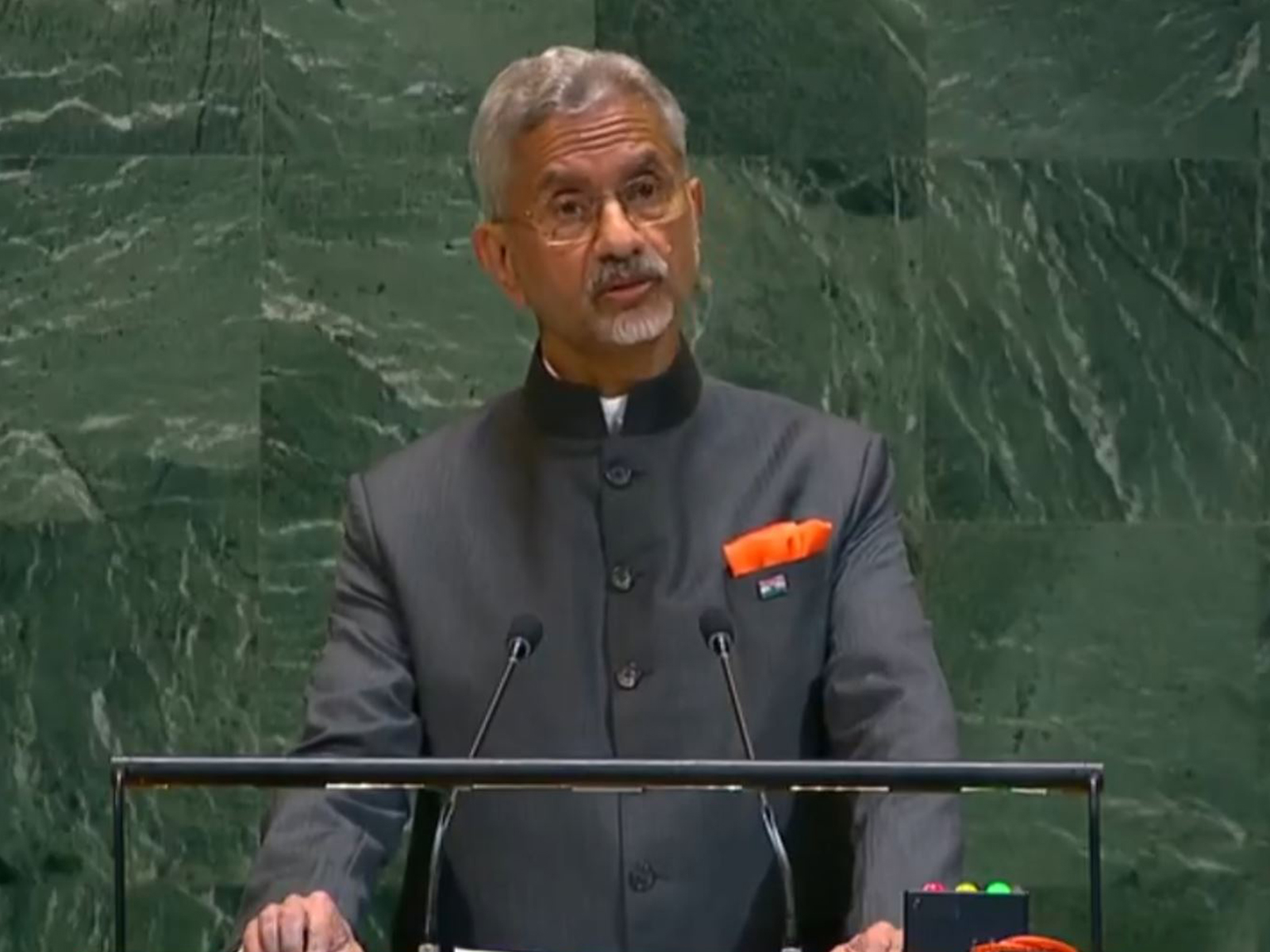 External Affairs Minister S Jaishankar speaking at UNGA in New York  (Photo/UNTV)