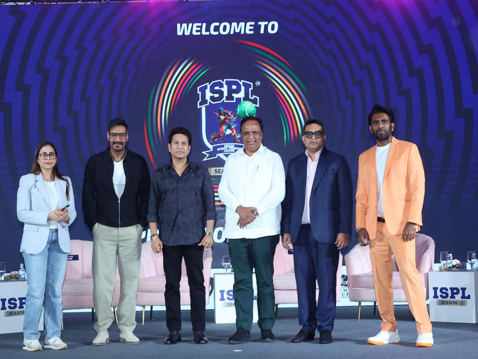 Ajay Devgn and Sachin Tendulkar (Photo: ISPL)