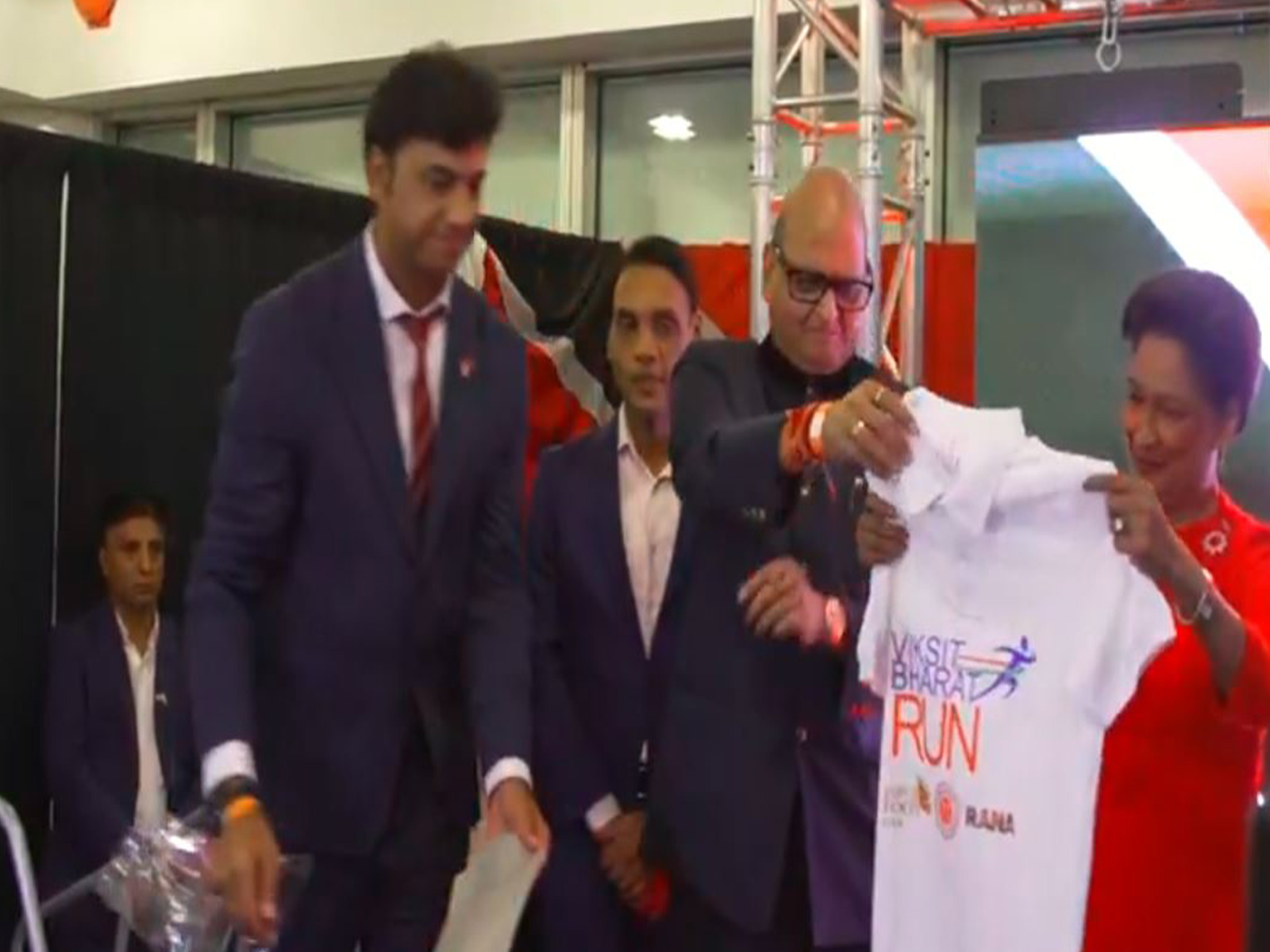 Trinidad PM Kamla Persad-Bissessar unveils Viksit Bharat Run in New York (Photo/ANI)