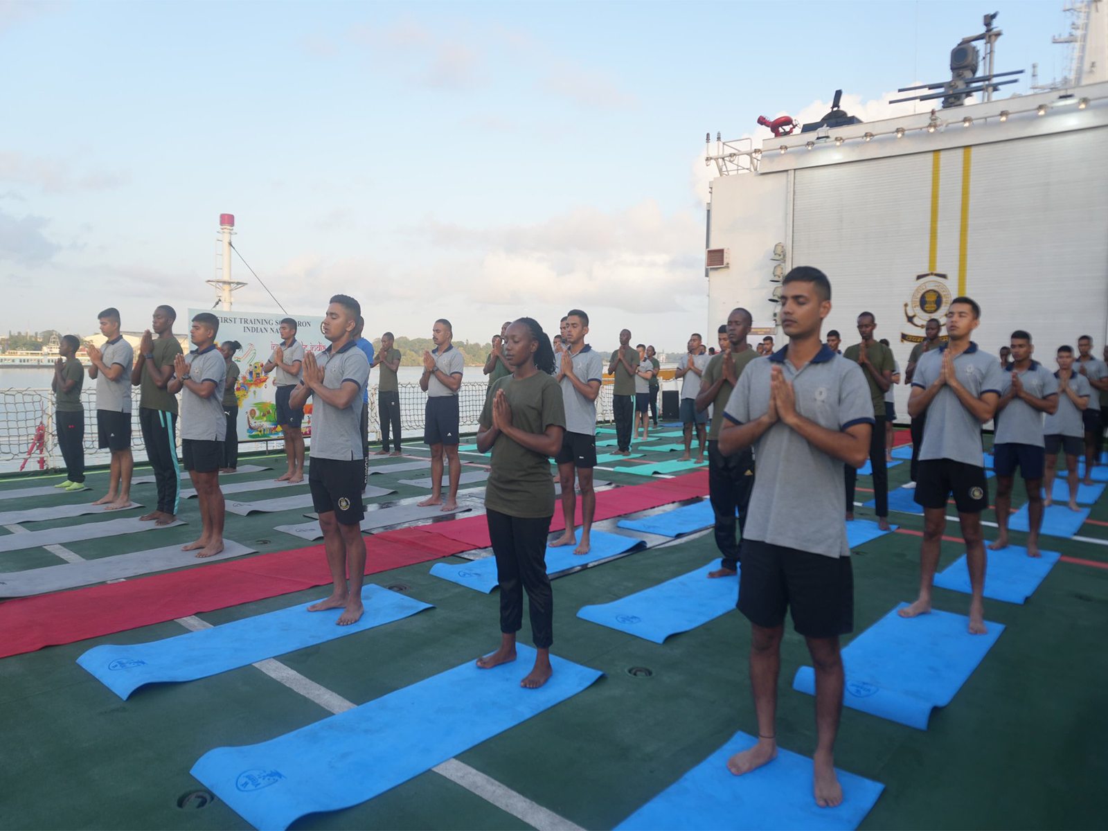 Indian Navy conducting Yoga session in Kenya (Photo/ X@Indiannavy)