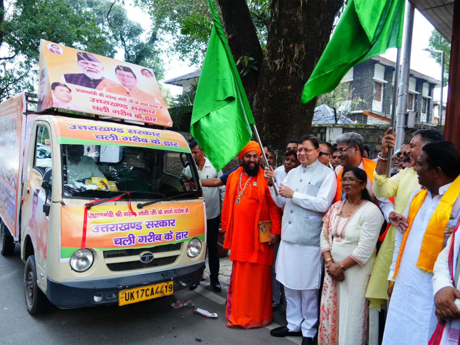 Uttarakhand CM Dhami flags off Ambedkar Social Welfare Camp Rath (Photo/ANI)