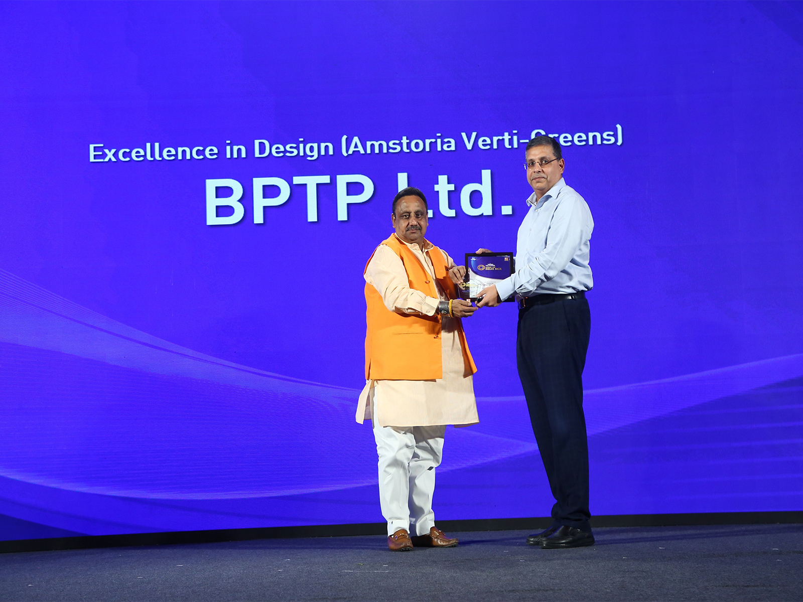 BPTP Ltd. receiving the award for 'Excellence in Design' for Amstoria Verti Greens at ET Now Swadesh Awards - Gems of North India