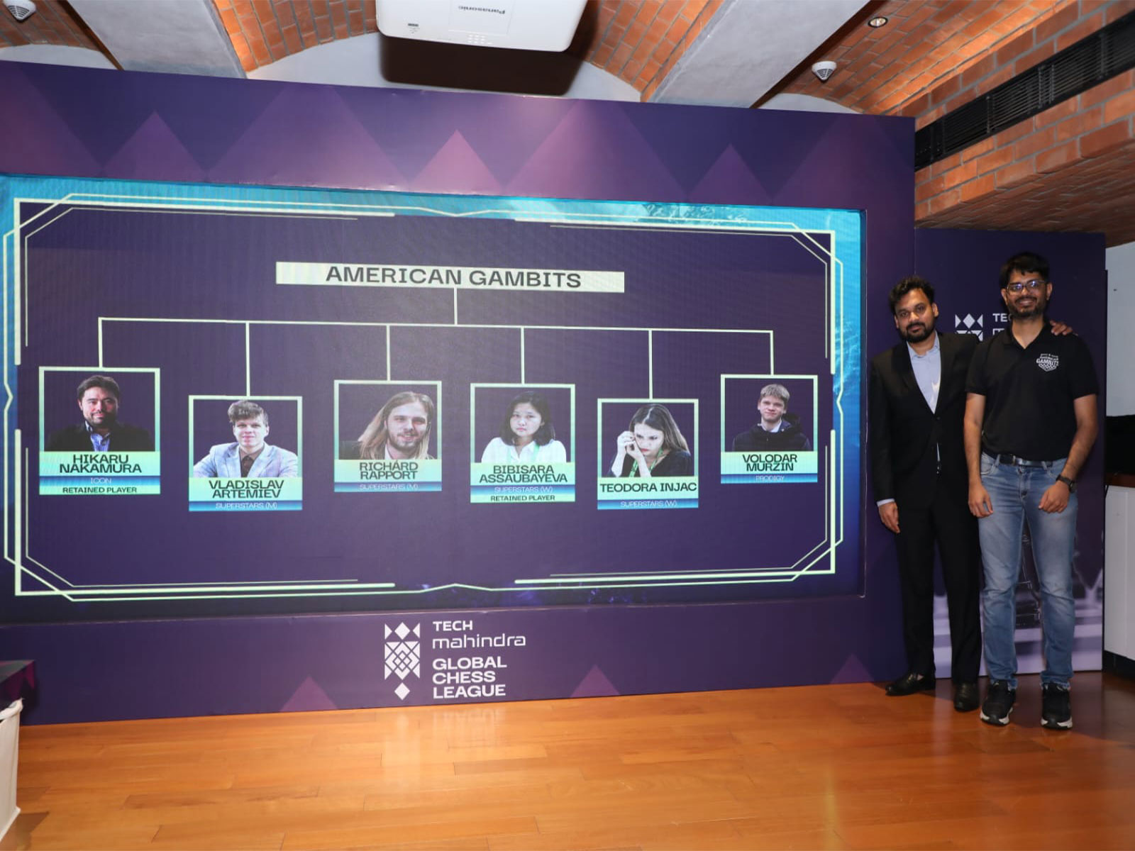 American Gambits coach Srinath and co-owner Prachura PP. (Photo: GCL/American Gambits)