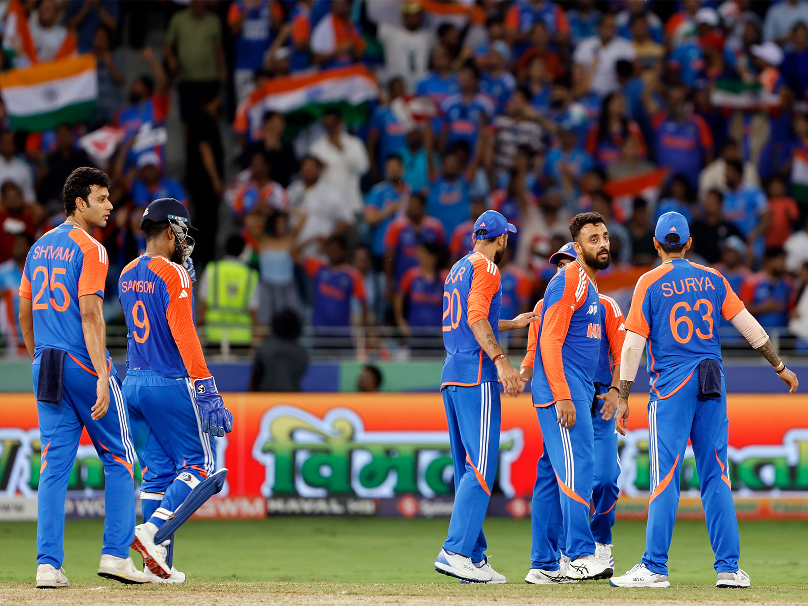 Varun Chakravarthy celebrating with teammates (Photo: ANI)