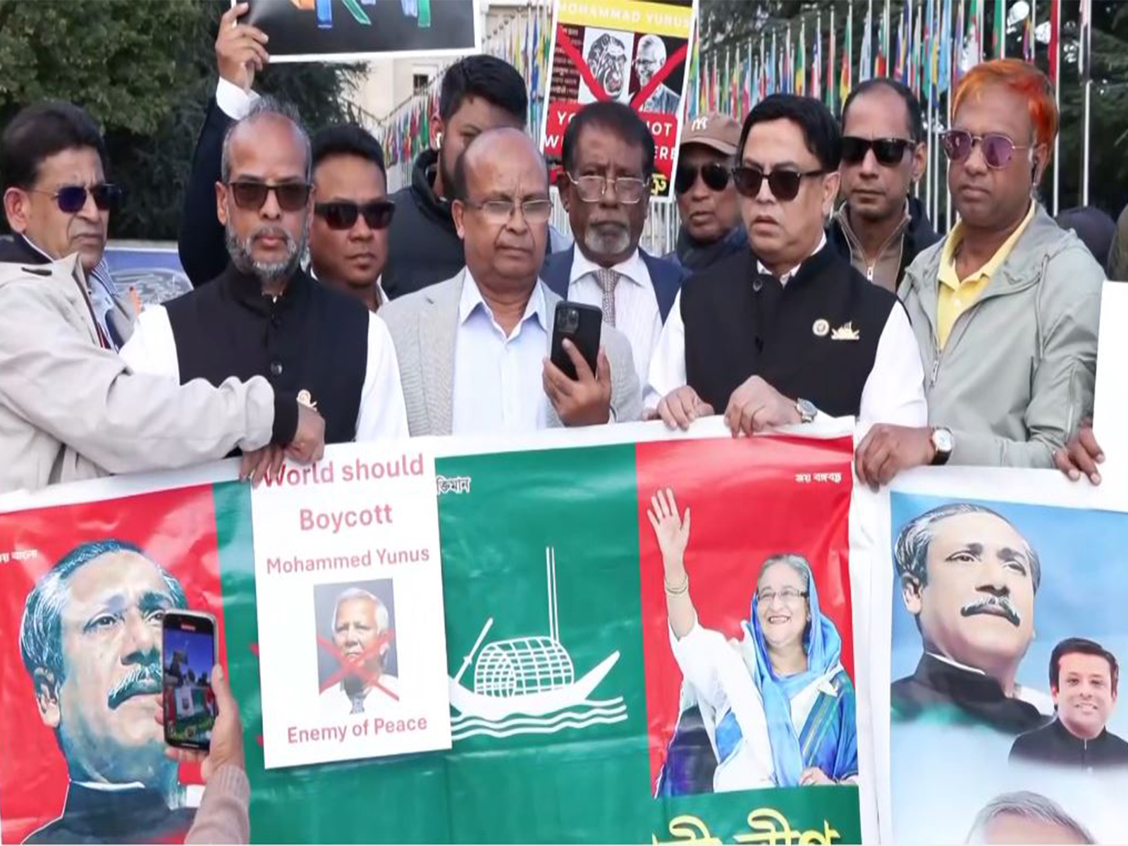 Awami League holds protest in Geneva against Yunus government (Photo/ANI)