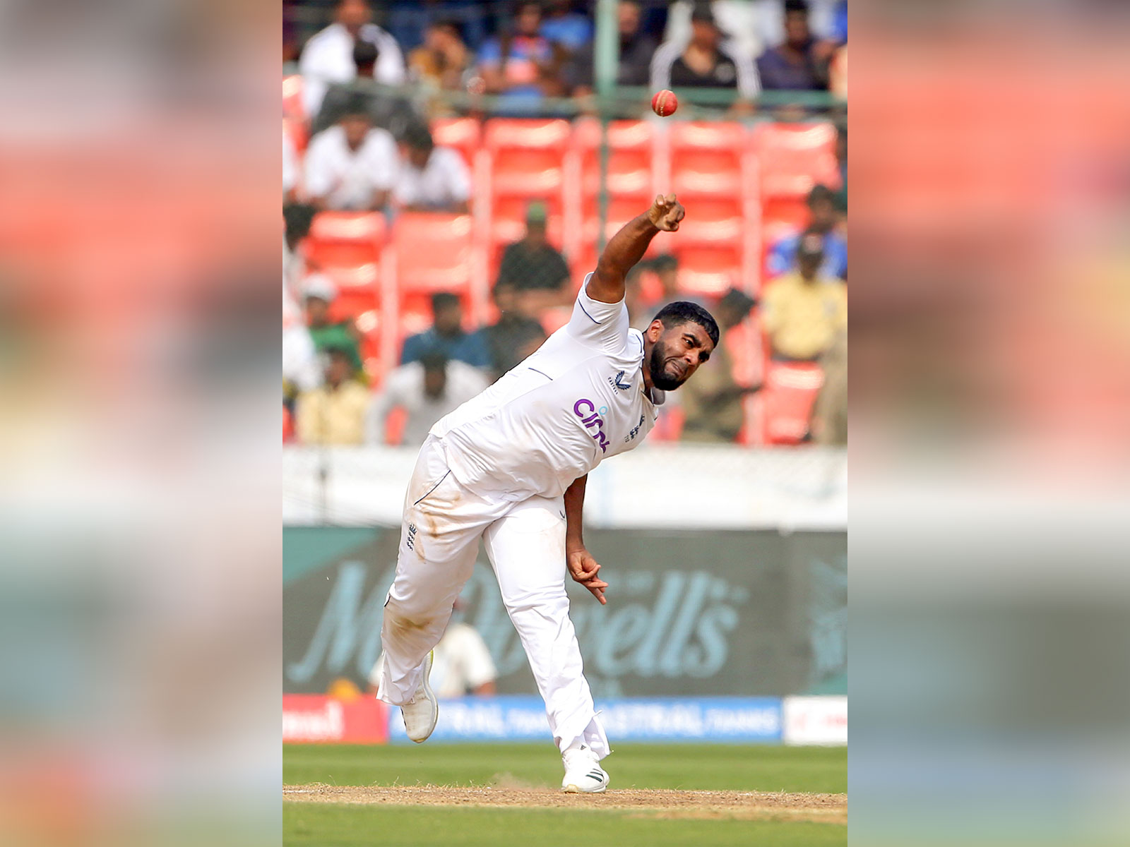 England's Rehan Ahmed in action. (Photo/ANI) England's Rehan Ahmed in action. (Photo/ANI)