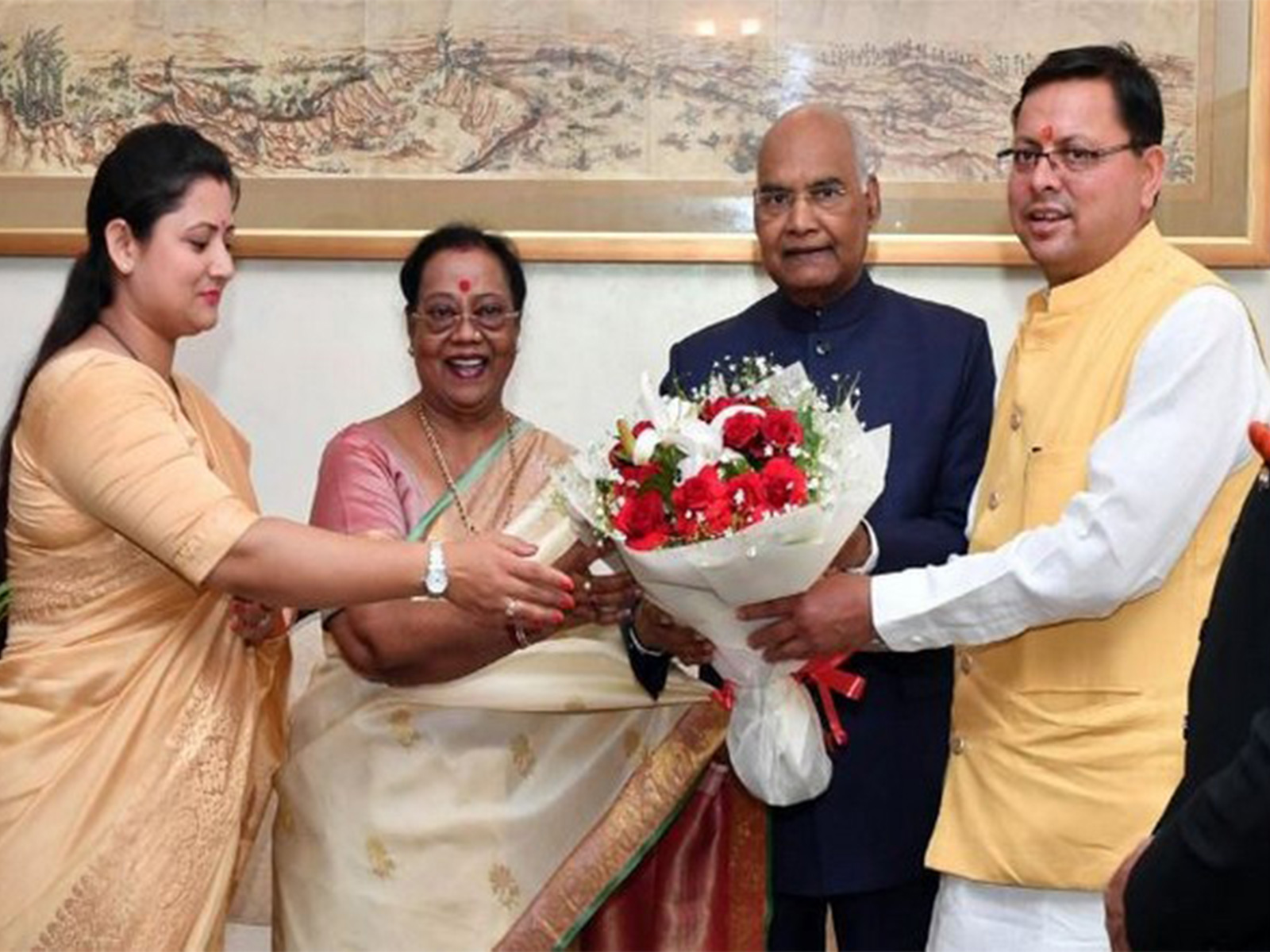 Visual of Uttarakhand CM with President Ram Nath Kovind (File Photo/ANI)