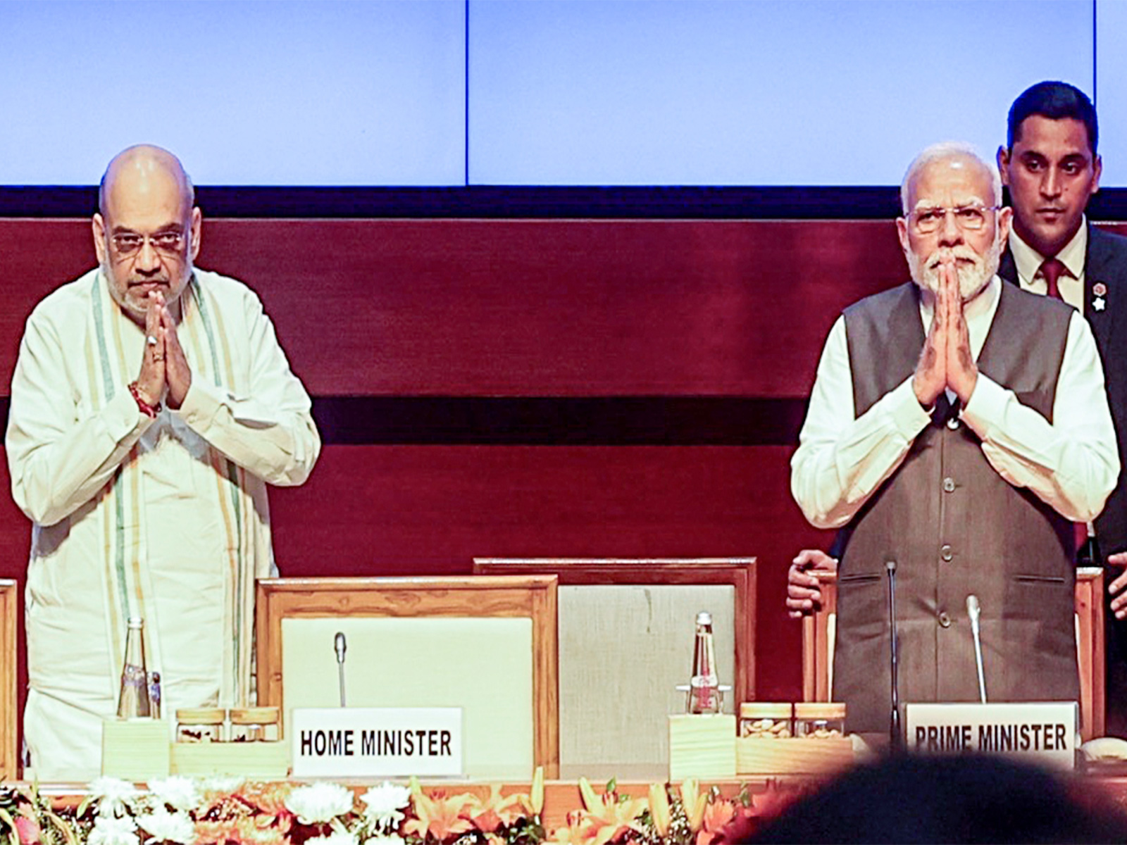 PM Narendra Modi and HM Amit Shah at 59th DGP-IGP Conference (Photo/ANI) PM Narendra Modi and HM Amit Shah at 59th DGP-IGP Conference (Photo/ANI)