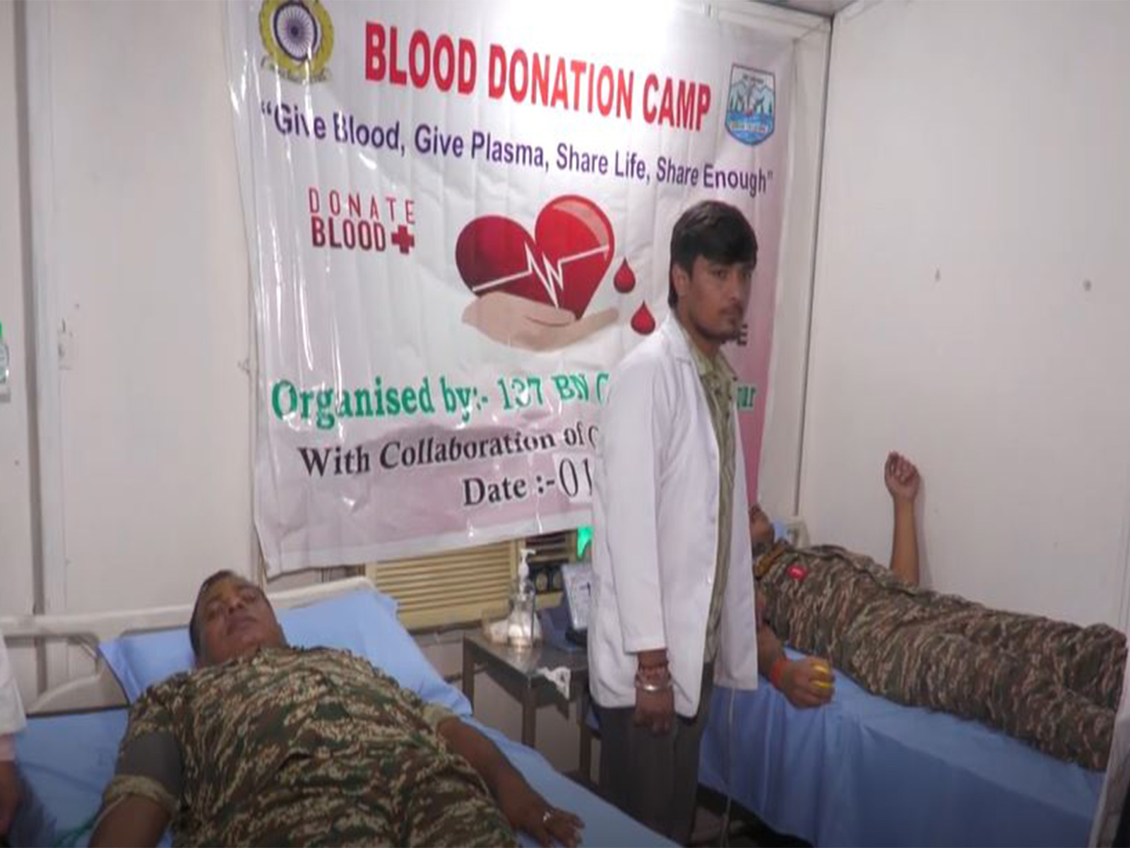 Blood Donation Camp organised by CRPF in Udhampur (Photo/ANI)