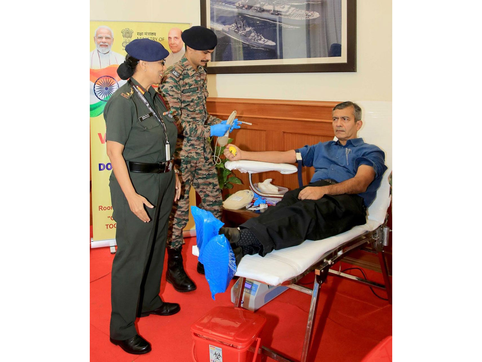 Defence Ministry conducts blood donation camp at South Block (Photo/Defence Ministry) Defence Ministry conducts blood donation camp at South Block (Photo/Defence Ministry)