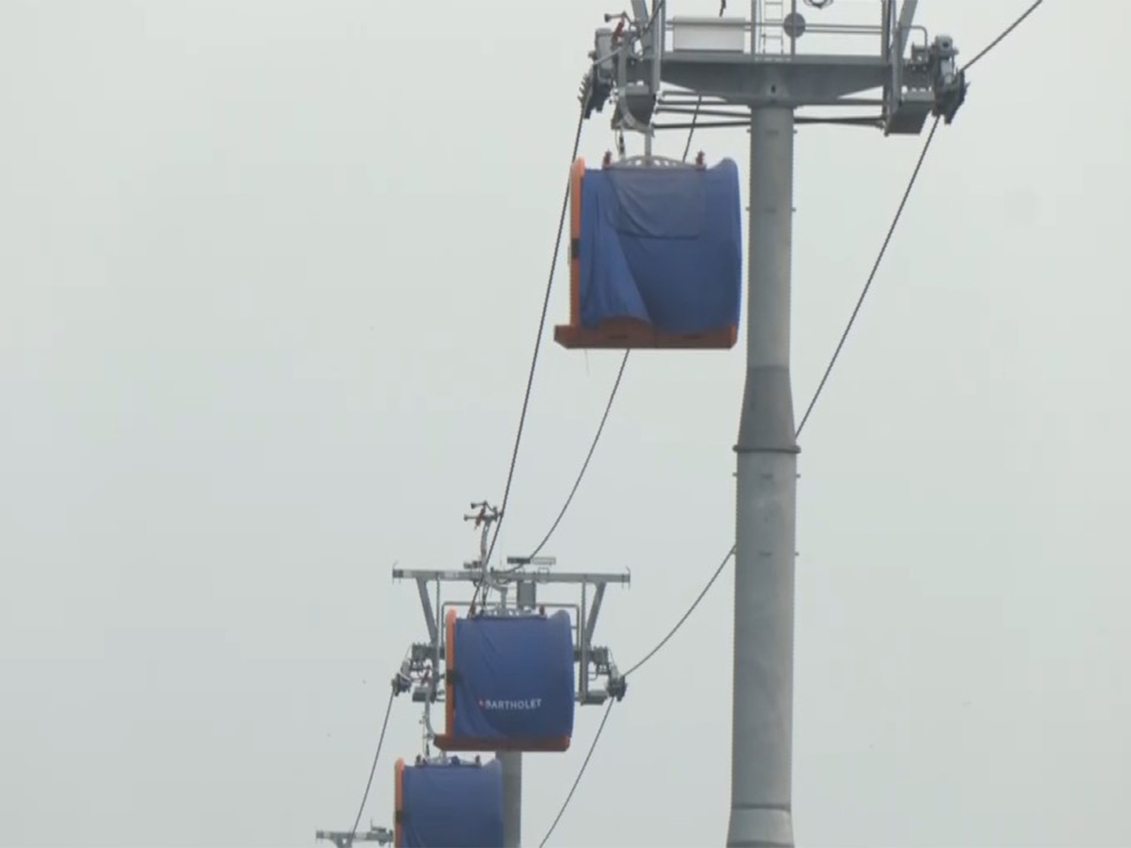 India’s first urban public transport ropeway trial begins in Varanasi (Photo/ANI)