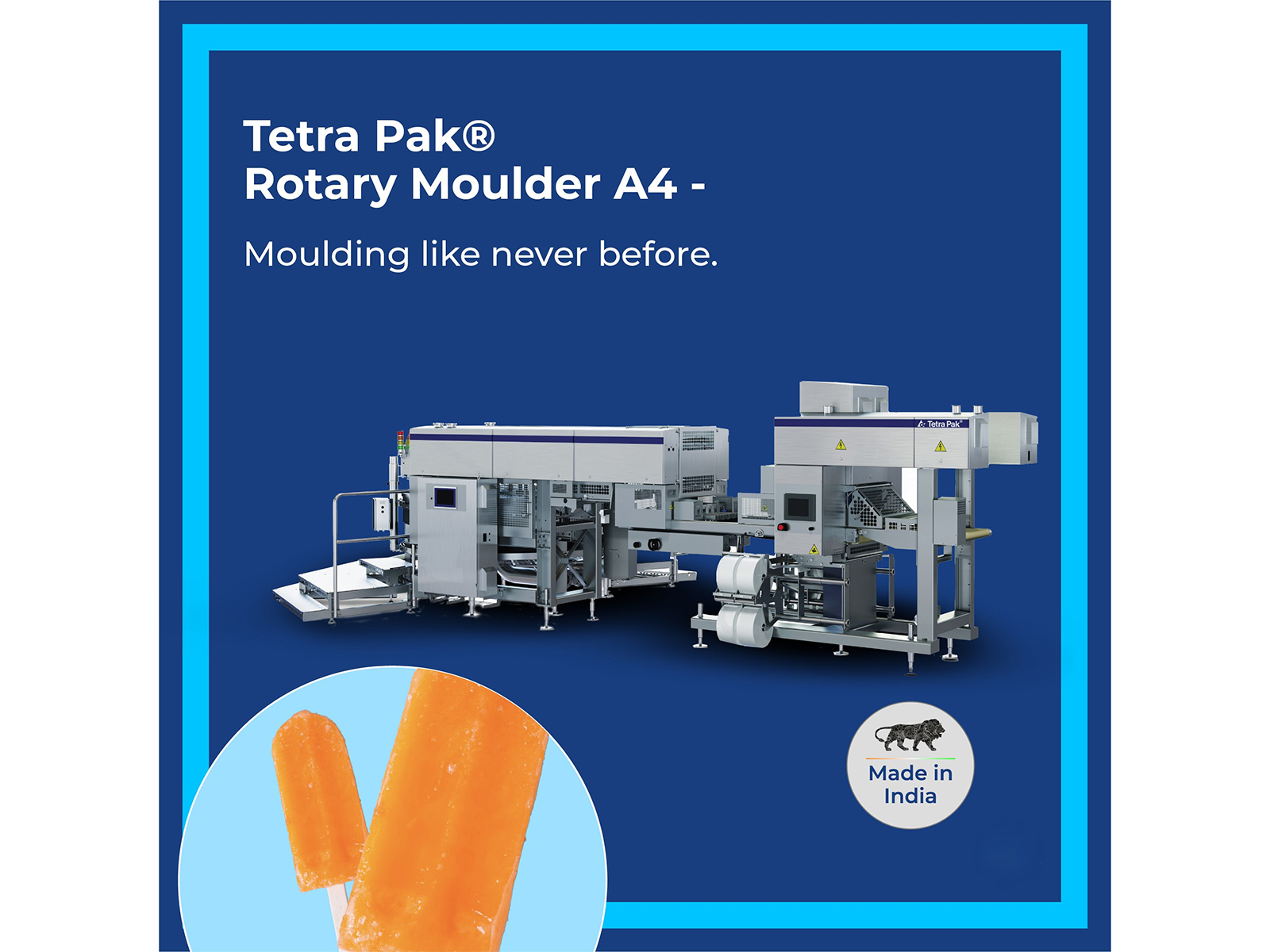Designed and manufactured in India, Tetra Pak® Rotary Moulder enables precise forming of stick and moulded ice creams