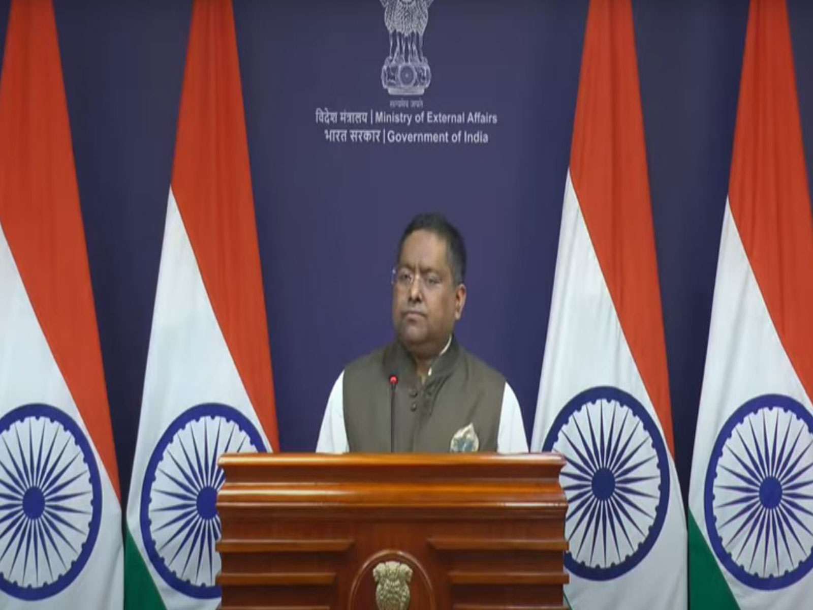 MEA spokesperson Randhir Jaiswal (Photo/MEA, YouTube)