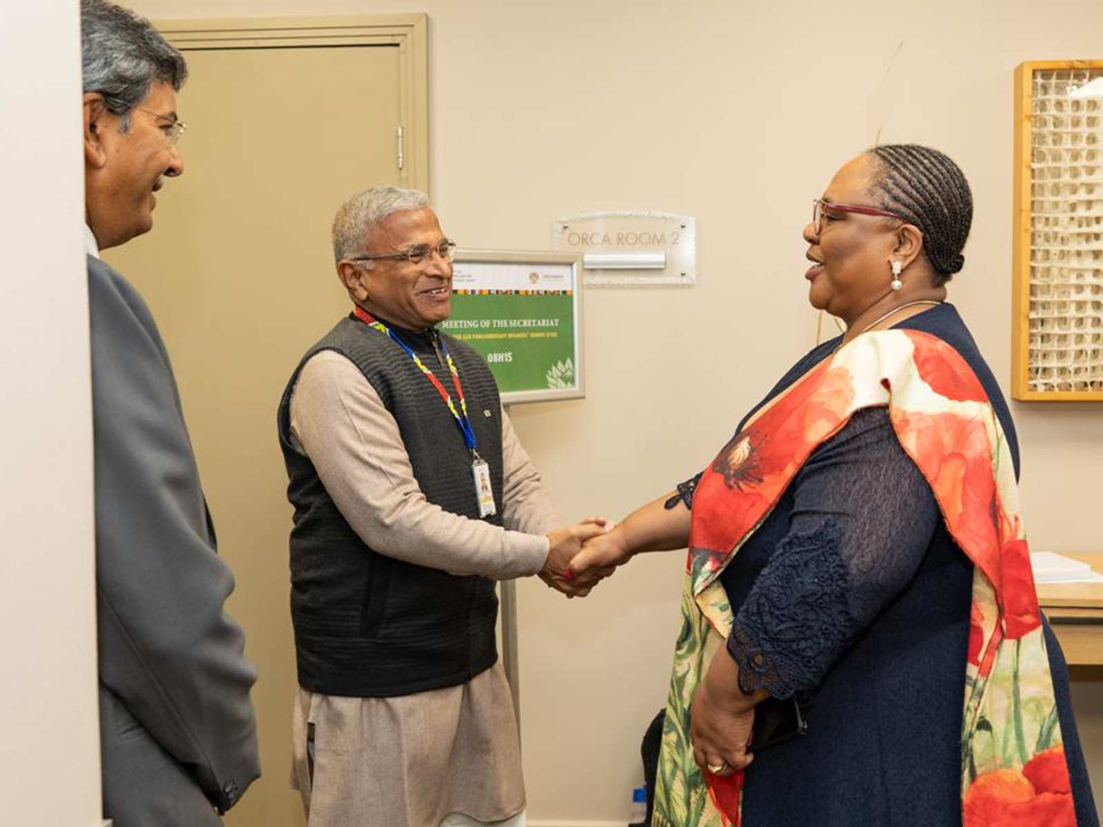 Rajya Sabha Deputy Chairman Harivansh Narayan Singh with South Africa's National Assembly Speaker Thoko Didiza (Photo/ANI) Rajya Sabha Deputy Chairman Harivansh Narayan Singh with South Africa's National Assembly Speaker Thoko Didiza (Photo/ANI)