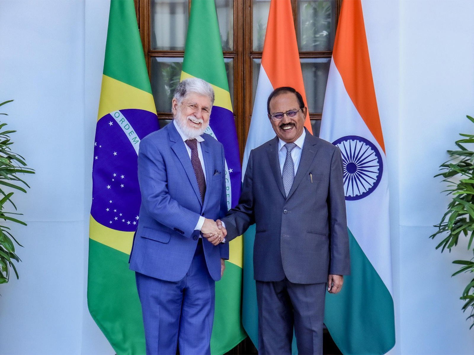 NSA Ajit Doval with Brazil's envoy Celso Luis Nunes Amorim (Photo/MEA)