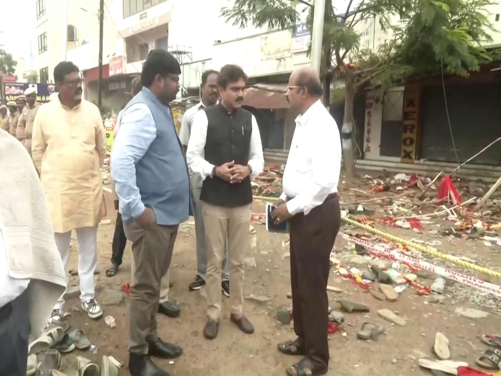 Chairman Of National Commission For Scheduled Castes (NCSC) Kishor Makwana Inspects Stampede Site (Photo/ANI) Chairman Of National Commission For Scheduled Castes (NCSC) Kishor Makwana Inspects Stampede Site (Photo/ANI)