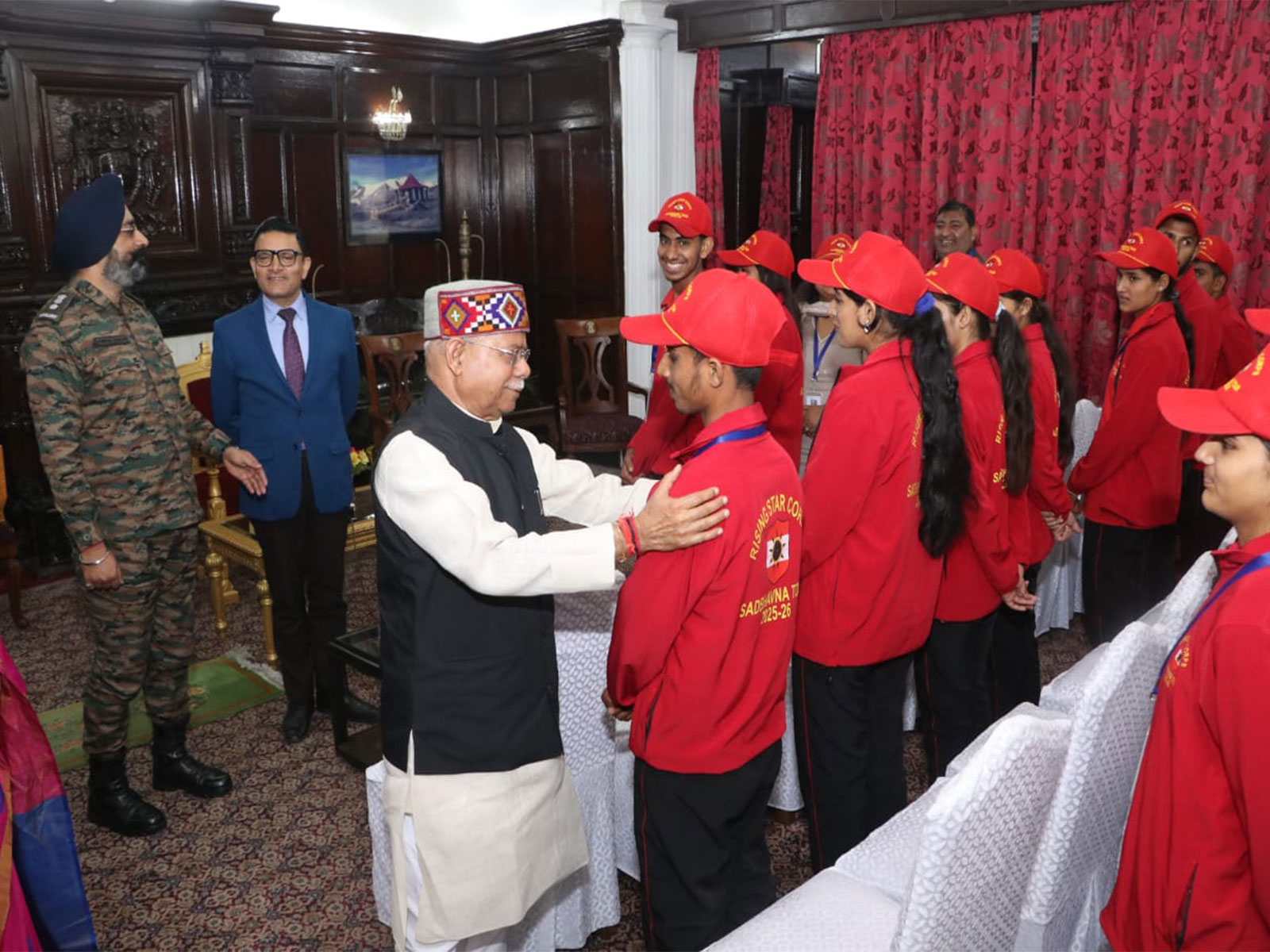 Himachal Governor Shiv Pratap Shukla interacts with children under ‘Operation Sadbhavna’ (Photo: Information and Public Relations, HP Govt)