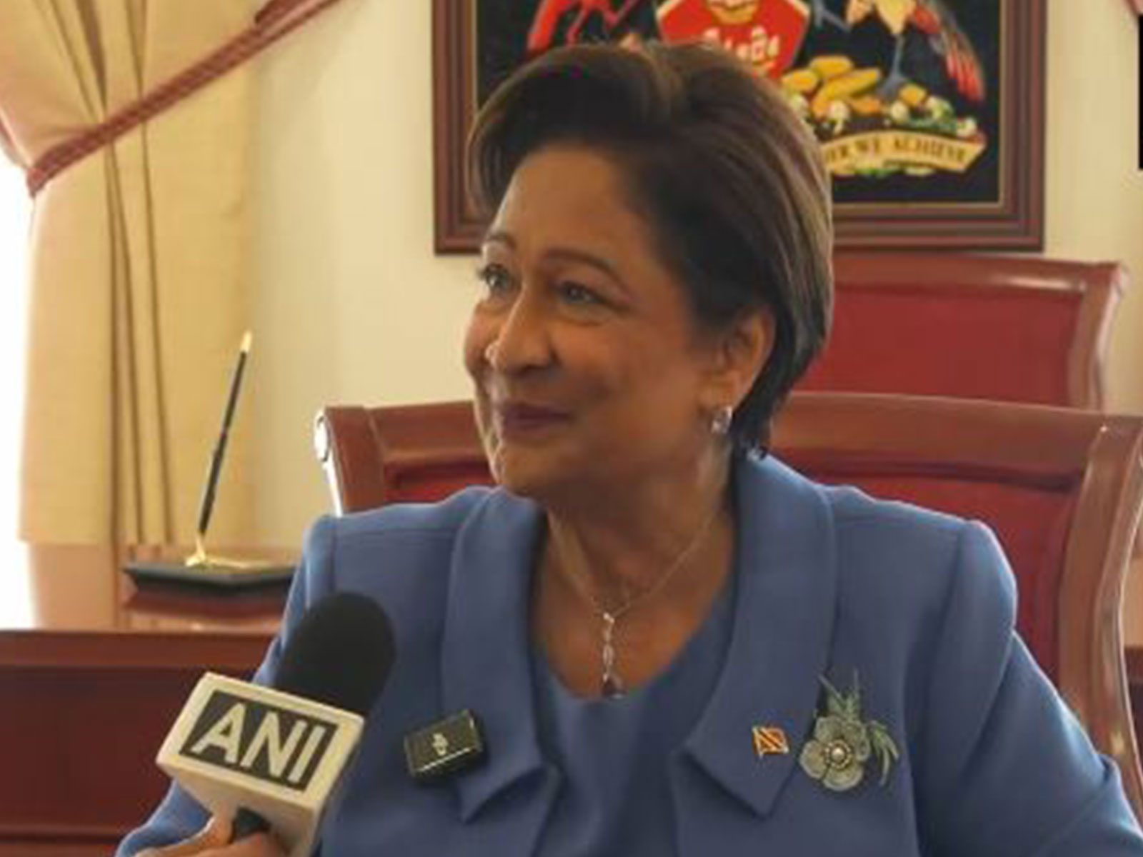Prime Minister Kamla Persad-Bissessar lauds India and PM Narendra Modi for supporting the Jaipur Foot Artificial Limb Fitment Camp (Photo/ANI)