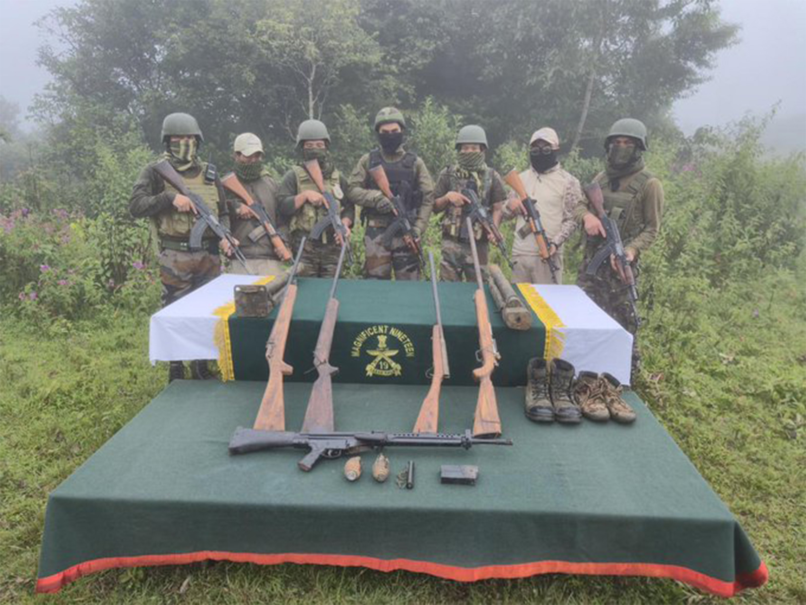 Manipur: Security forces recover arms from the general area of Kotzim (Photo: x/@manipur_police)