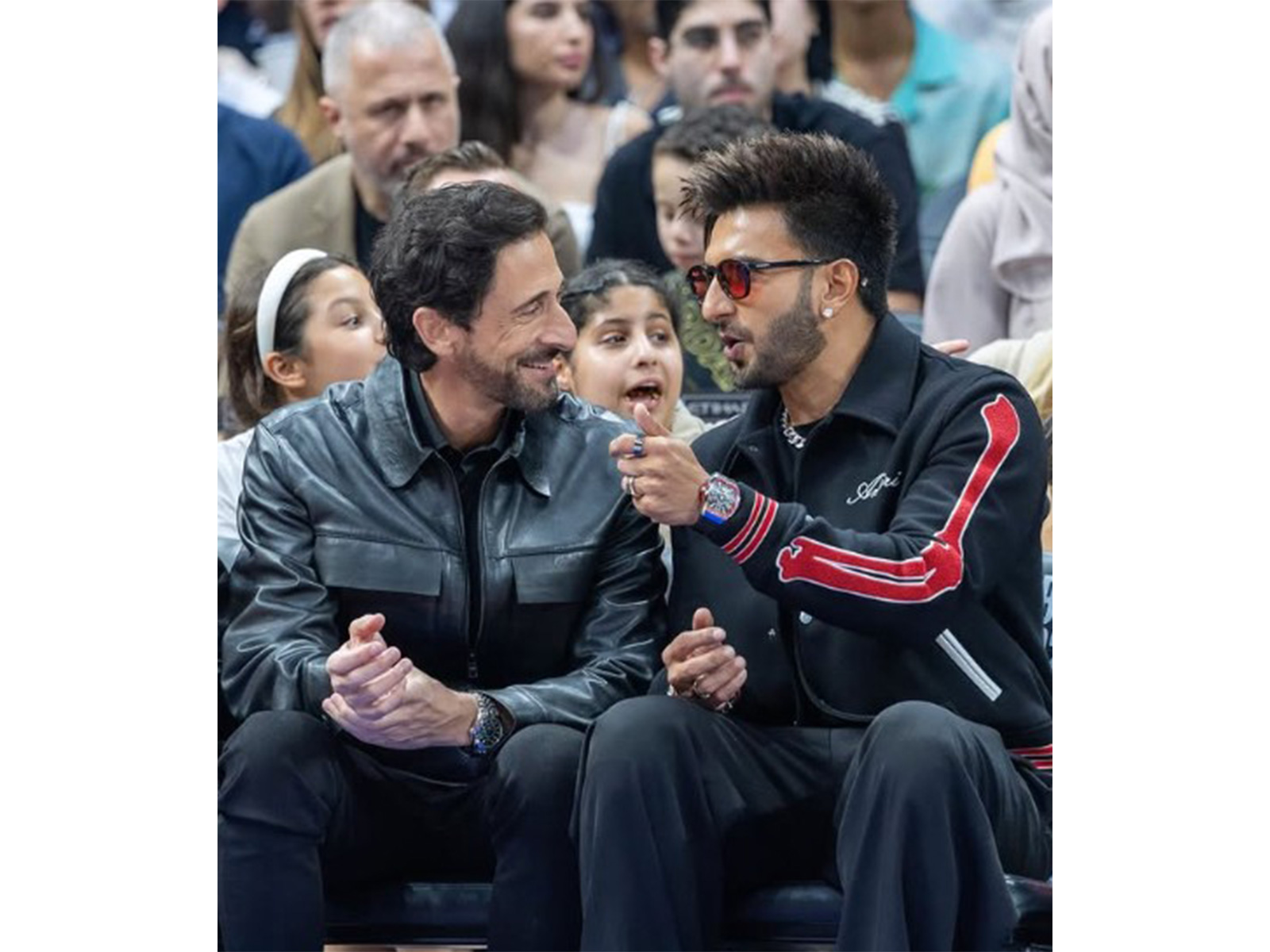 Ranveer Singh with Adrien Brody (Image source: Instagram@ranveersingh)