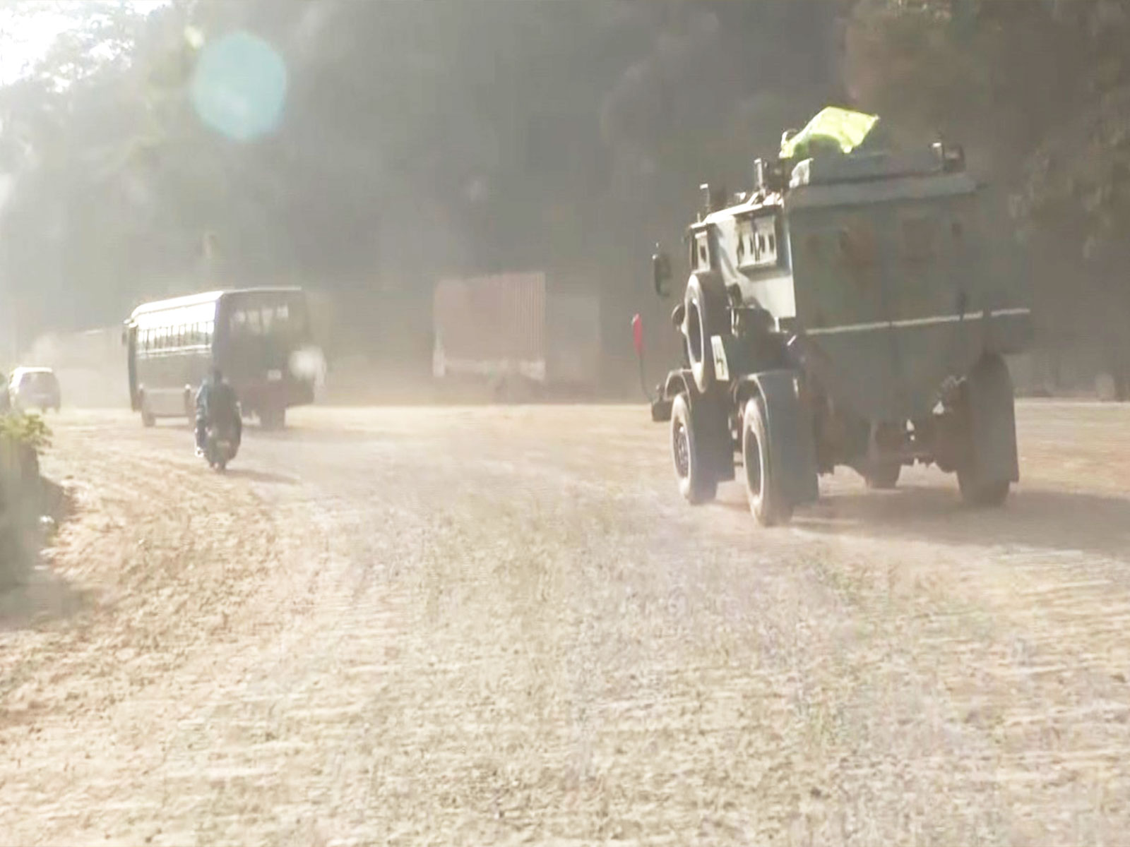 Trial run of passenger vehicles on Imphal-Senapati stretch of NH-2 (Photo/ANI)