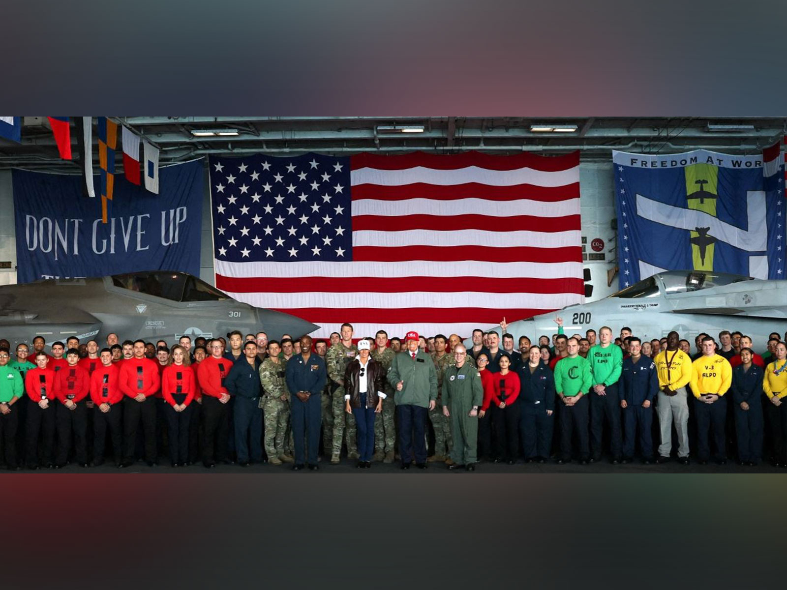 US President Donald Trump and first lady Melania Trump during the Navy celebrations (Photo/ X@WhiteHouse) 