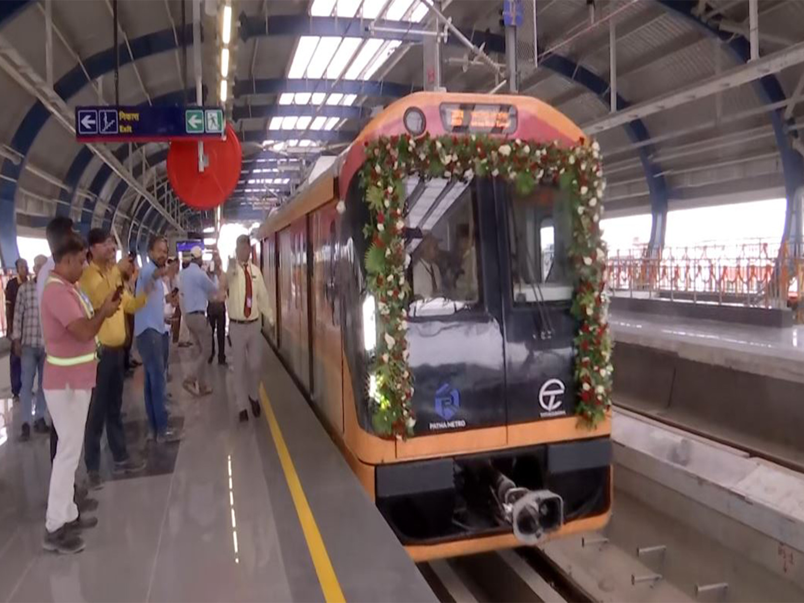 Bihar CM Nitish Kumar inaugurates first phase of Patna Metro (Photo/ANI)