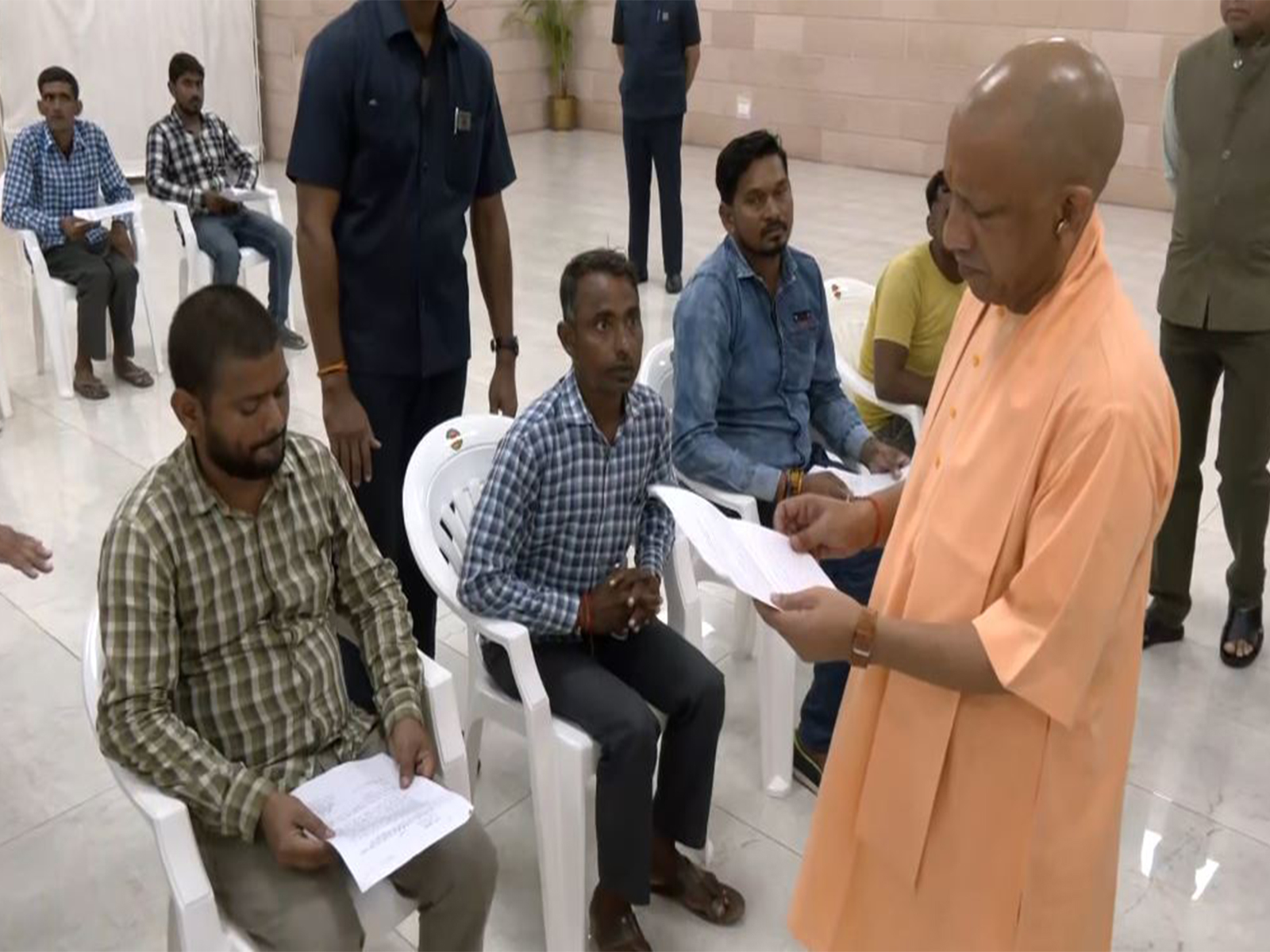 Uttar Pradesh CM Yogi Adityanath holds Janta Darshan in Lucknow (Photo/ANI)