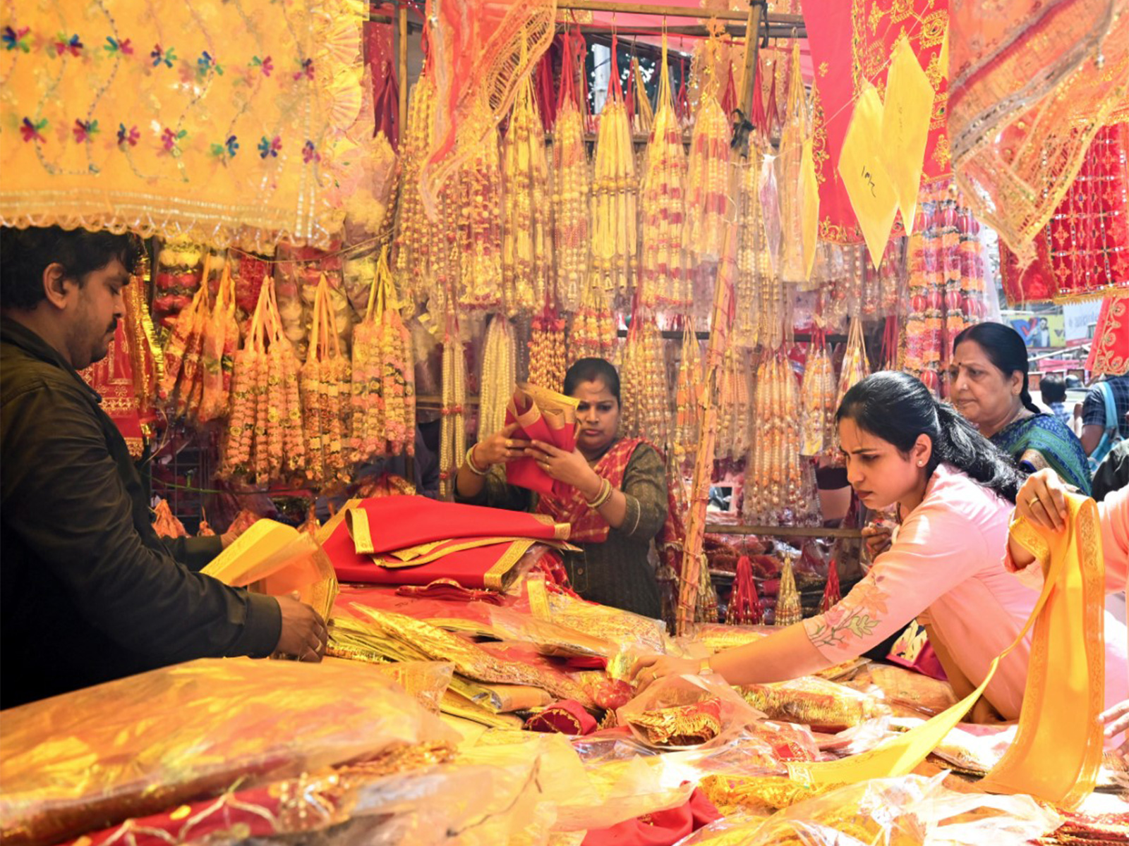 Women buying festival decorative items (File Photo/ANI)