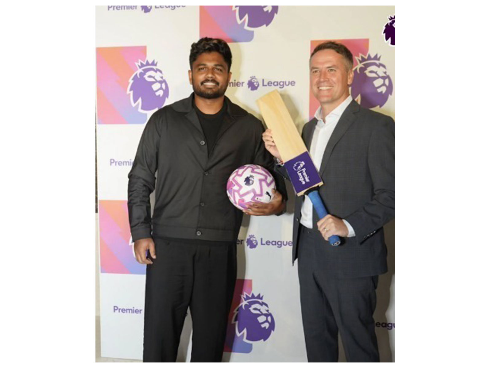 Sanju Samson with Michael Owen (Photo: English Premier League)